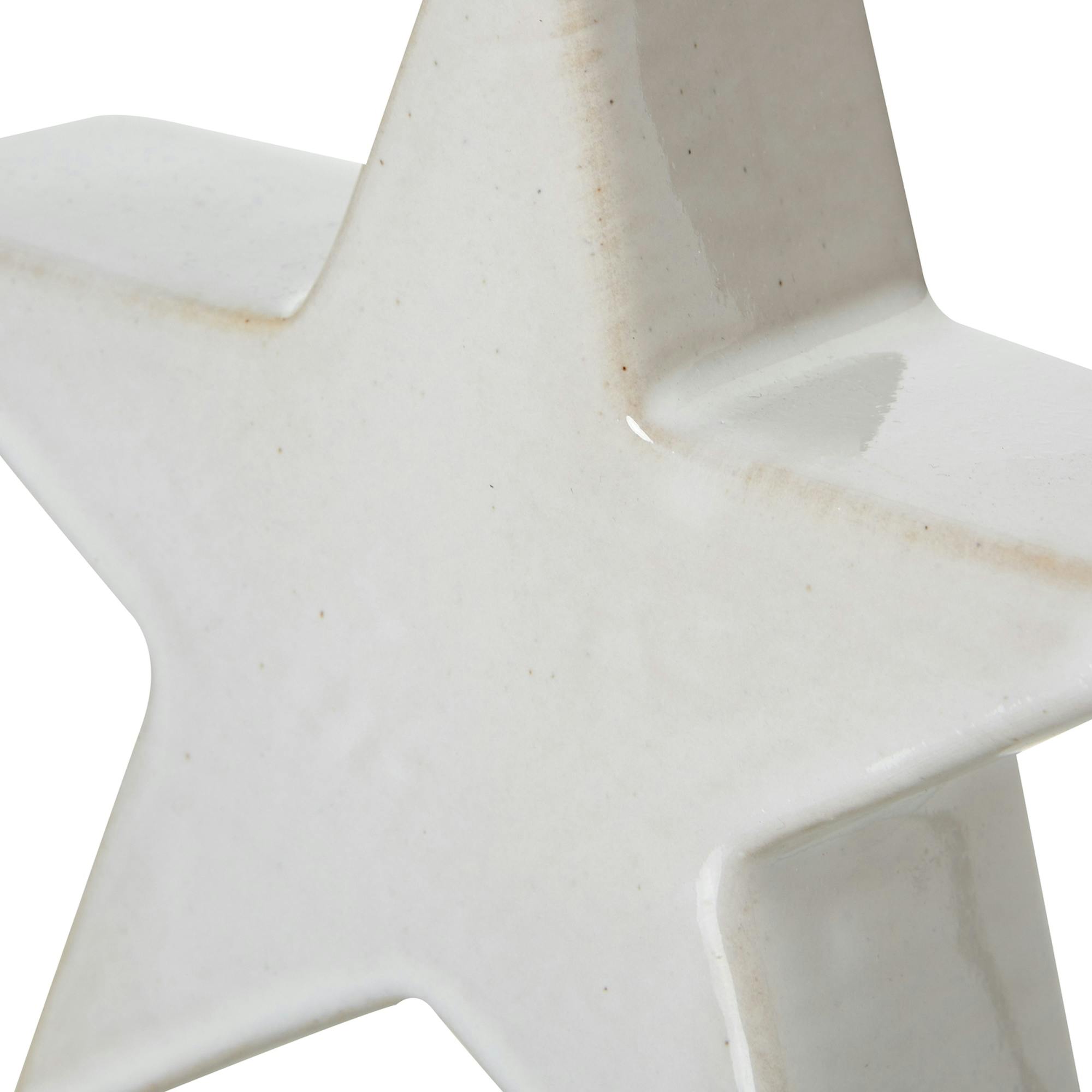 Rackhams White Ceramic Star Christmas Decoration - 100% Mixed