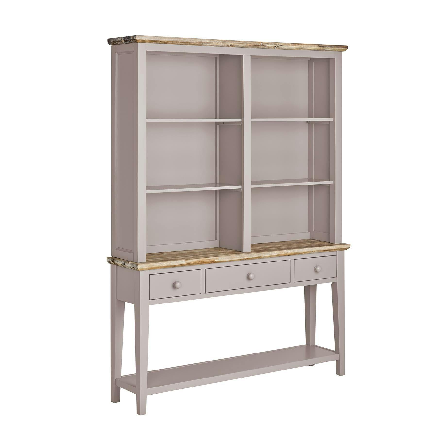 Statement Furniture Beige Florence Console Table And Hutch, Display Cabinet With Shelves - Truffle,