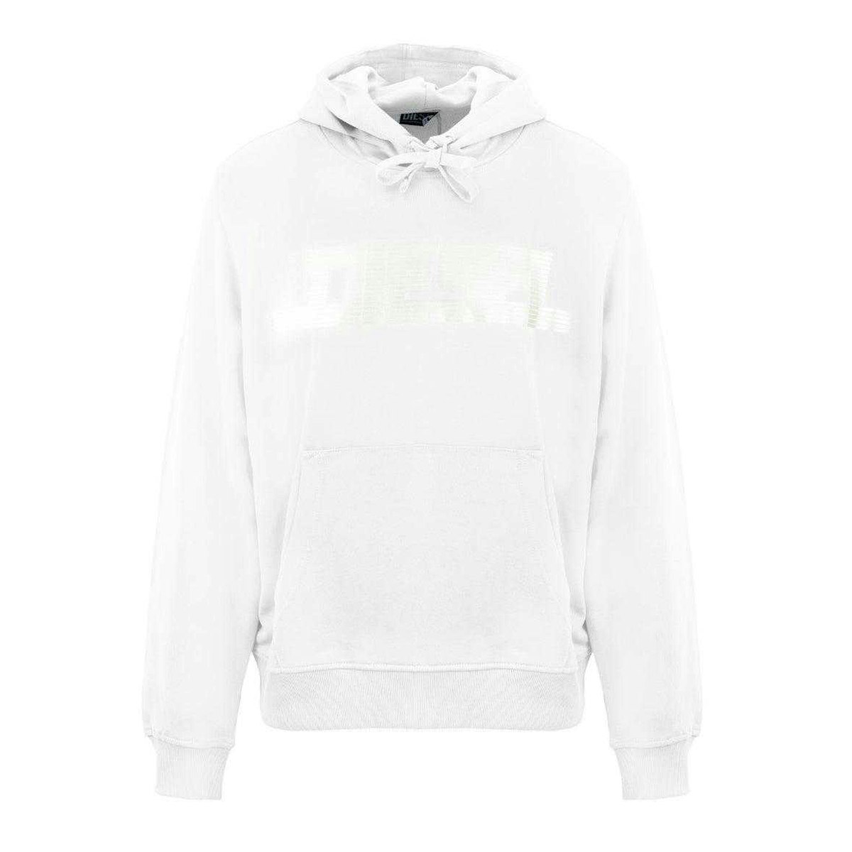 Diesel Men's White Monotone Logo Hoodie - Bright - Bright - Xxl
