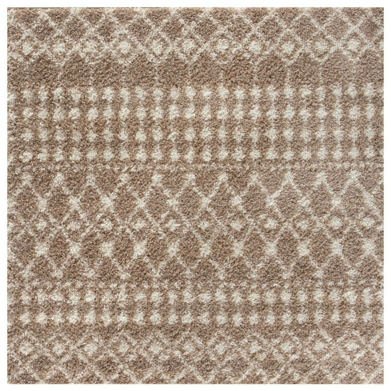 Rackhams Beige Moroccan Shaggy Rug | 1020 - 120X120 Cm