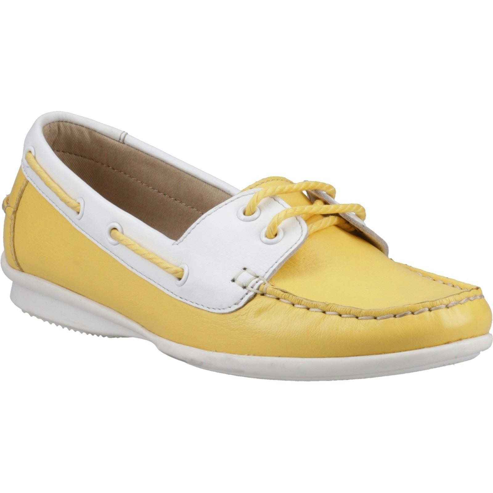 Hush Puppies Women's Yellow Irene Leather Boat Shoes - Size 3