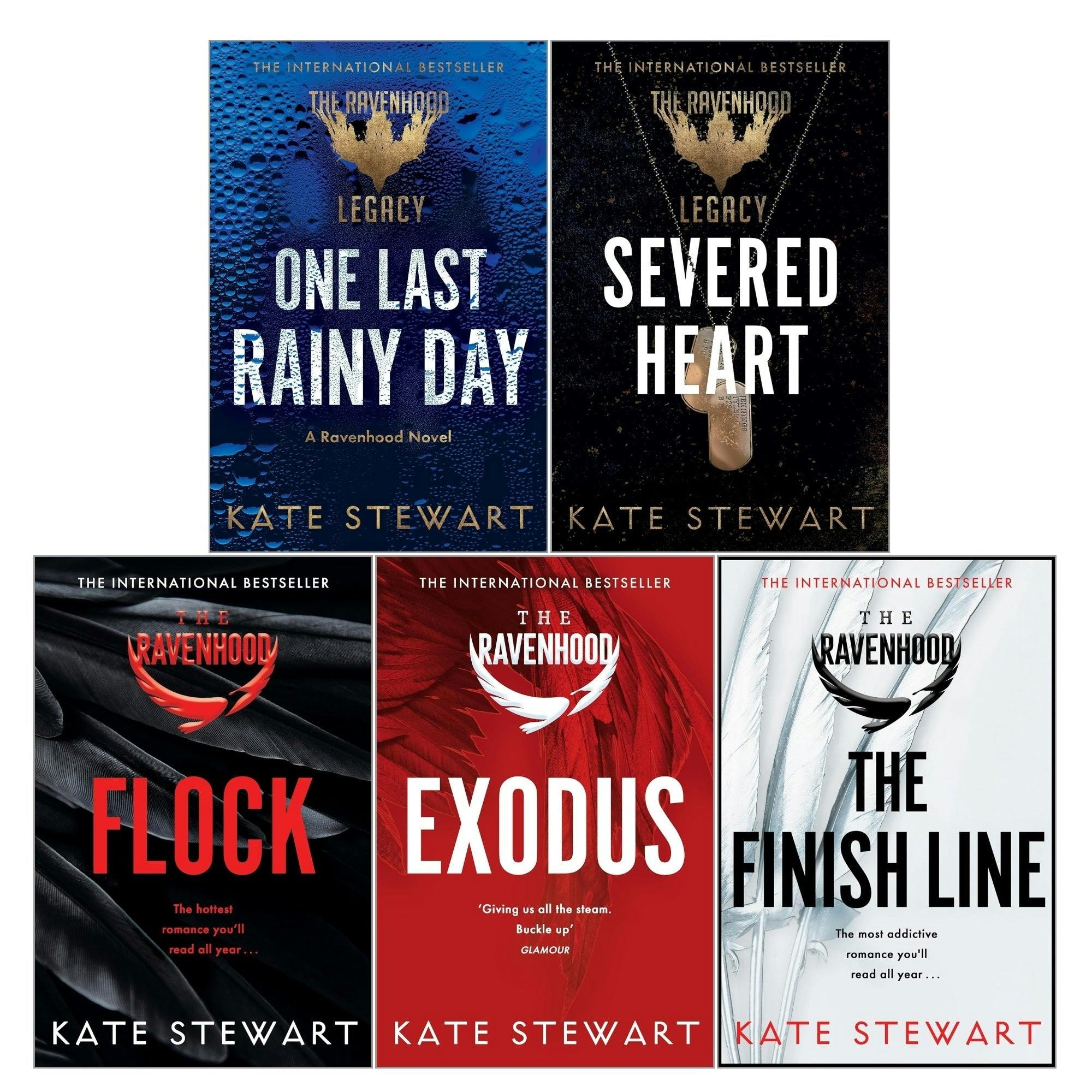 Various Publishers The Ravenhood And The Ravenhood Legacy Series 5 Books Set By Kate Stewart (Flock, Exodus, The Finish Line, One Last Rainy Day, Severed Heart)