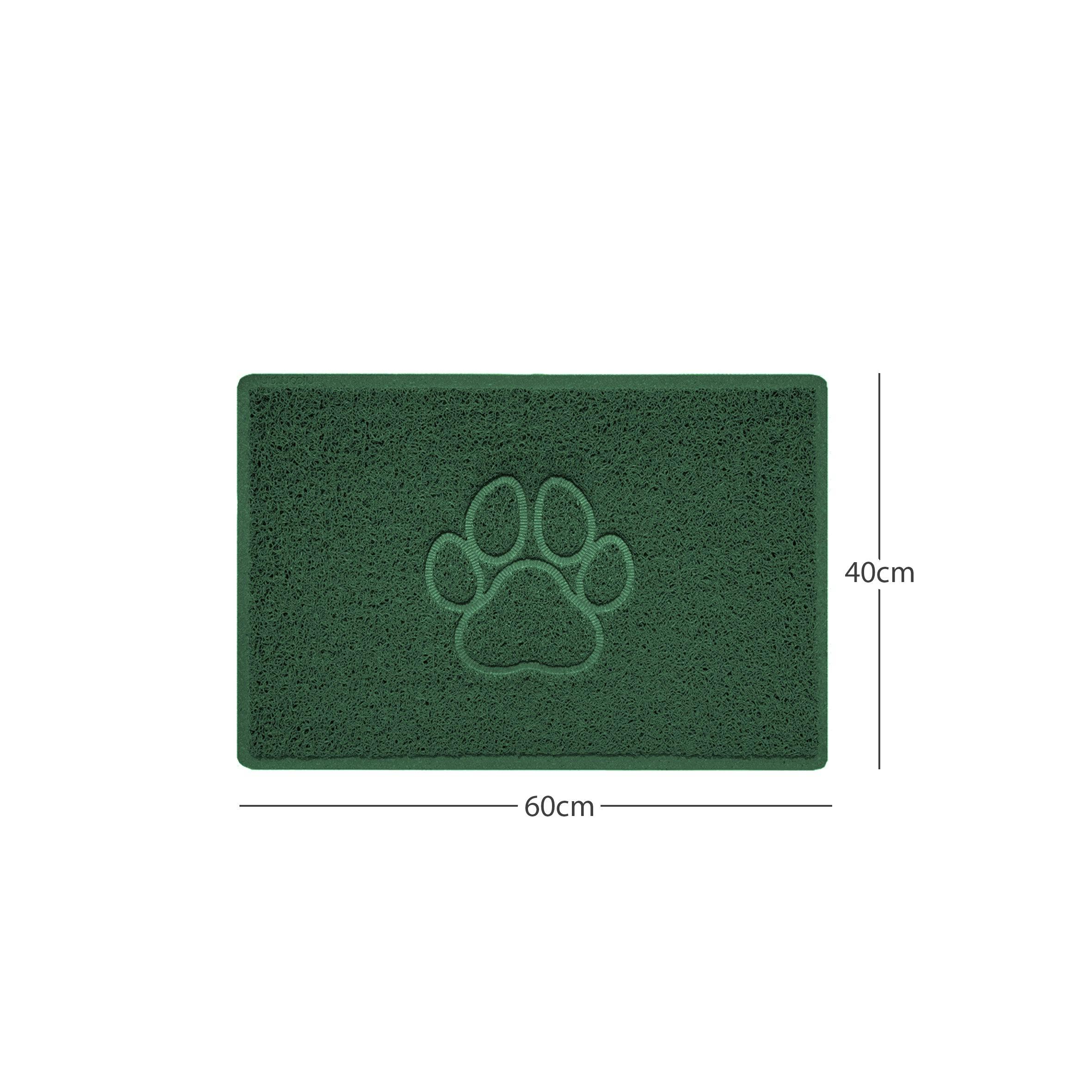 Rackhams Green "Paw Print" Embossed Loofah Textured Spaghetti Door Mat - 60Cm X 40Cm - Yes (Suitable For Indoors)