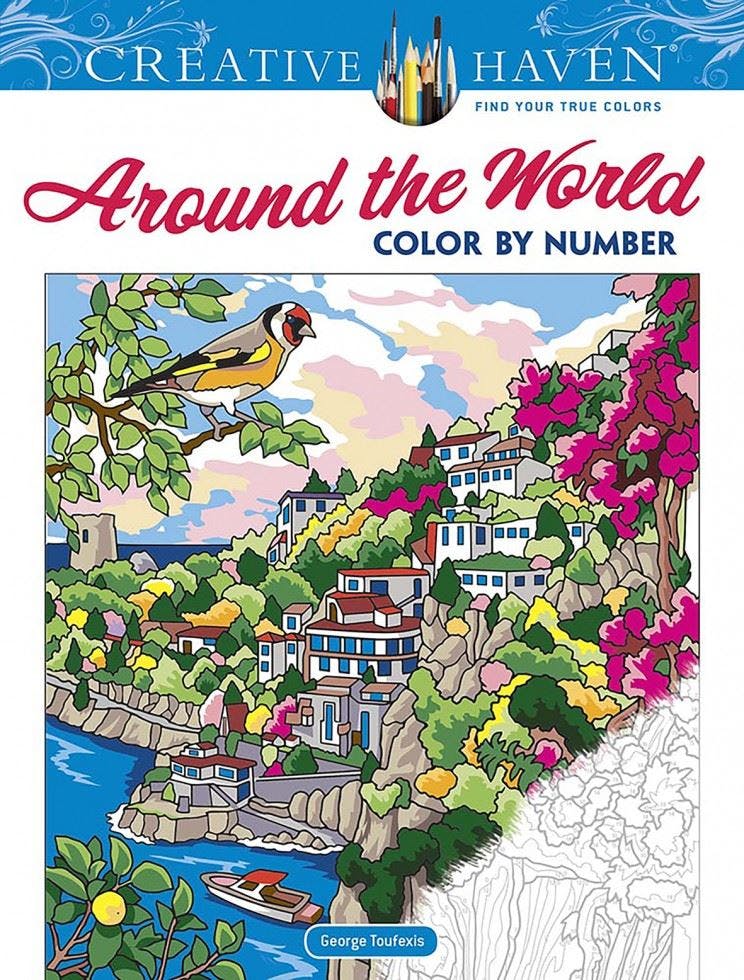 Creative Haven Around the World Color by Number by George Toufexis NEW - Image 10