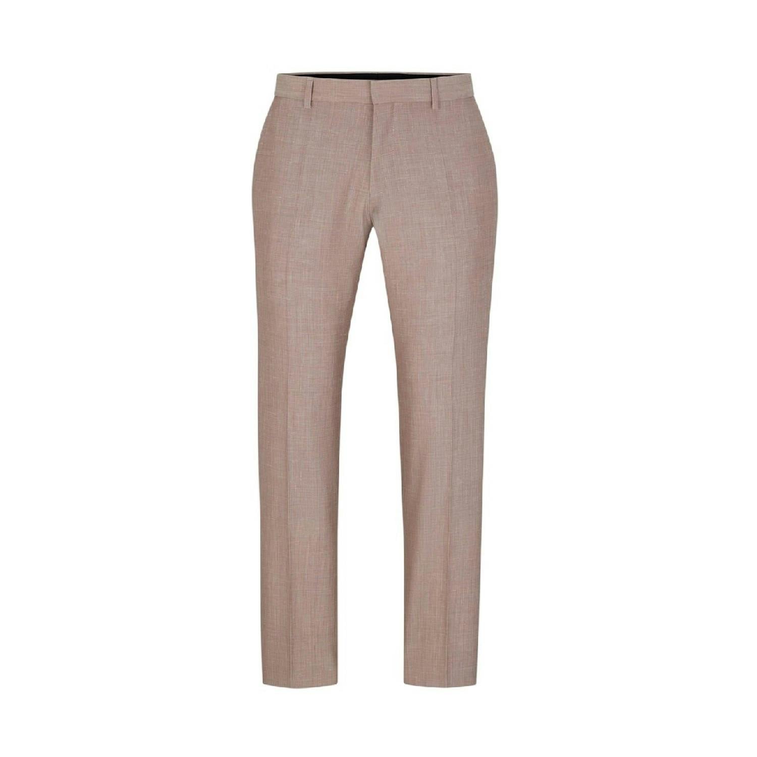 Boss Men's Pink Genius Patterned Trousers - 30R - 95% Polyamide/5% Elastane