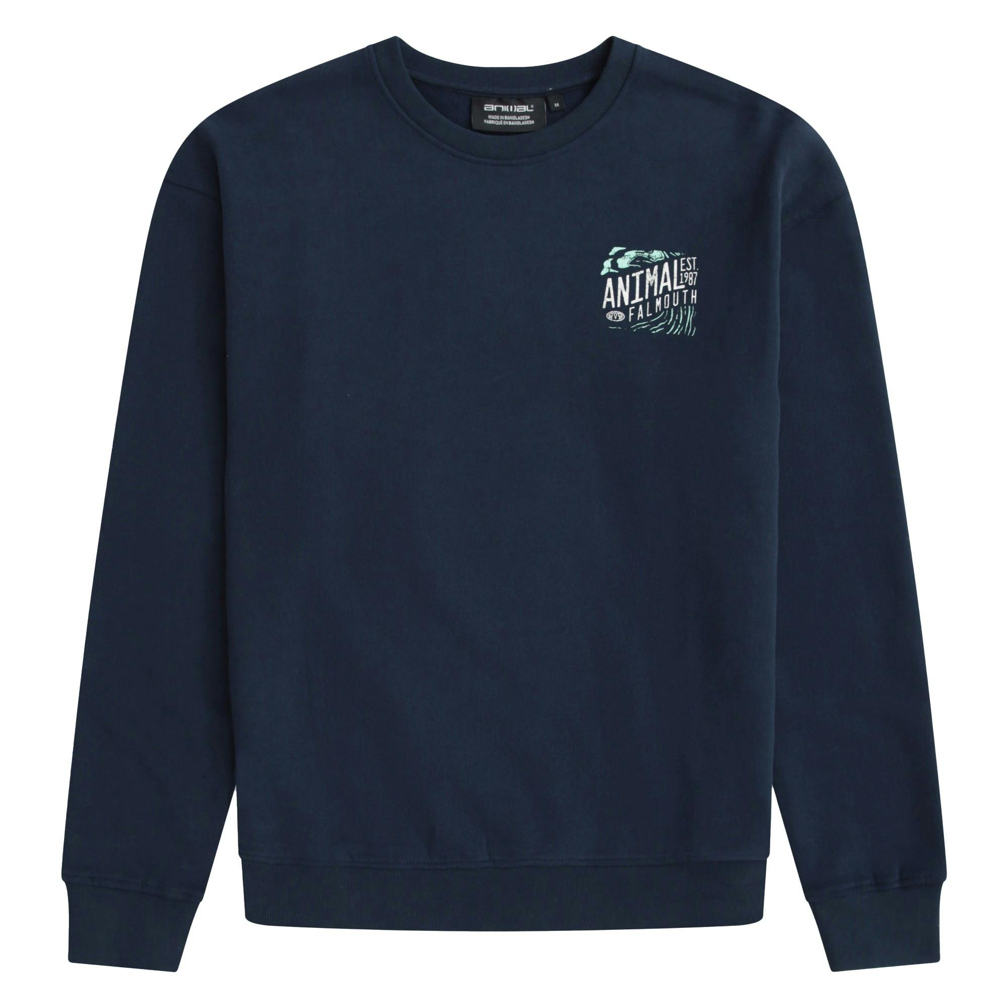 Animal Men's Jonah Falmouth Sweatshirt - Navy - S - Navy - 100% Cotton