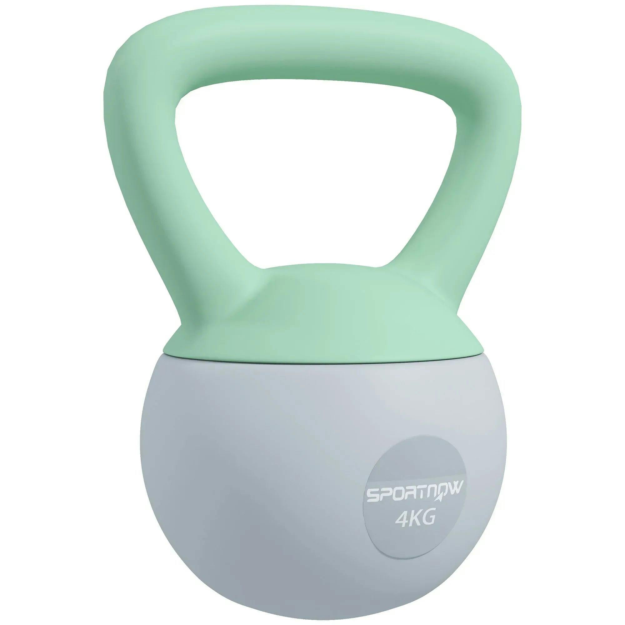 Soft Kettlebell 4KG Non Slip Handle Home Gym Strength Training Grey Green - Image 6