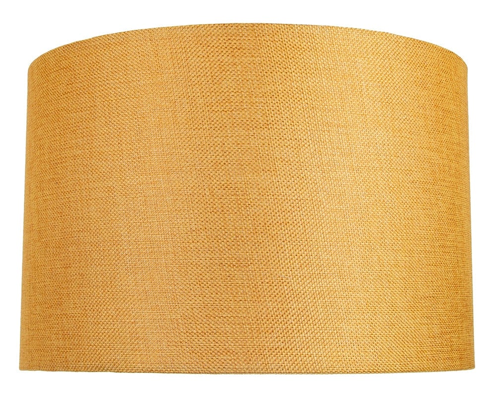 Rackhams White/Light Contemporary And Sleek 12 Inch Ochre Linen Fabric Drum Lamp Shade 60W Maximum