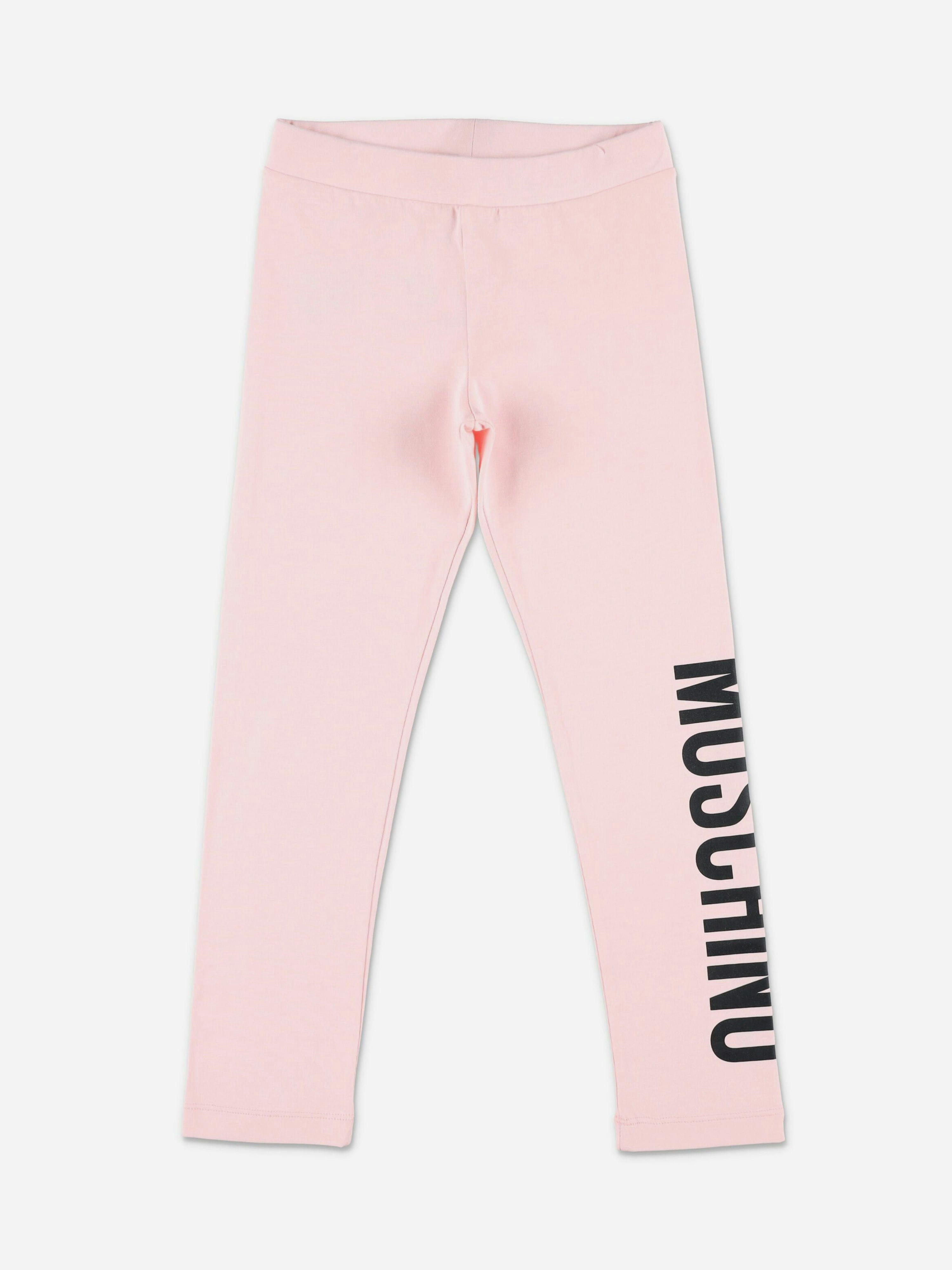 Moschino Kids Girls Pink Moschino Logo Leggings In - 14 Yrs