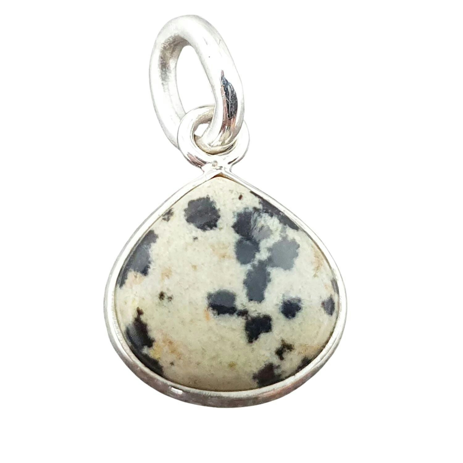 Harfi Silver 925 Sterling Round Bezel Pendant Dalmatian