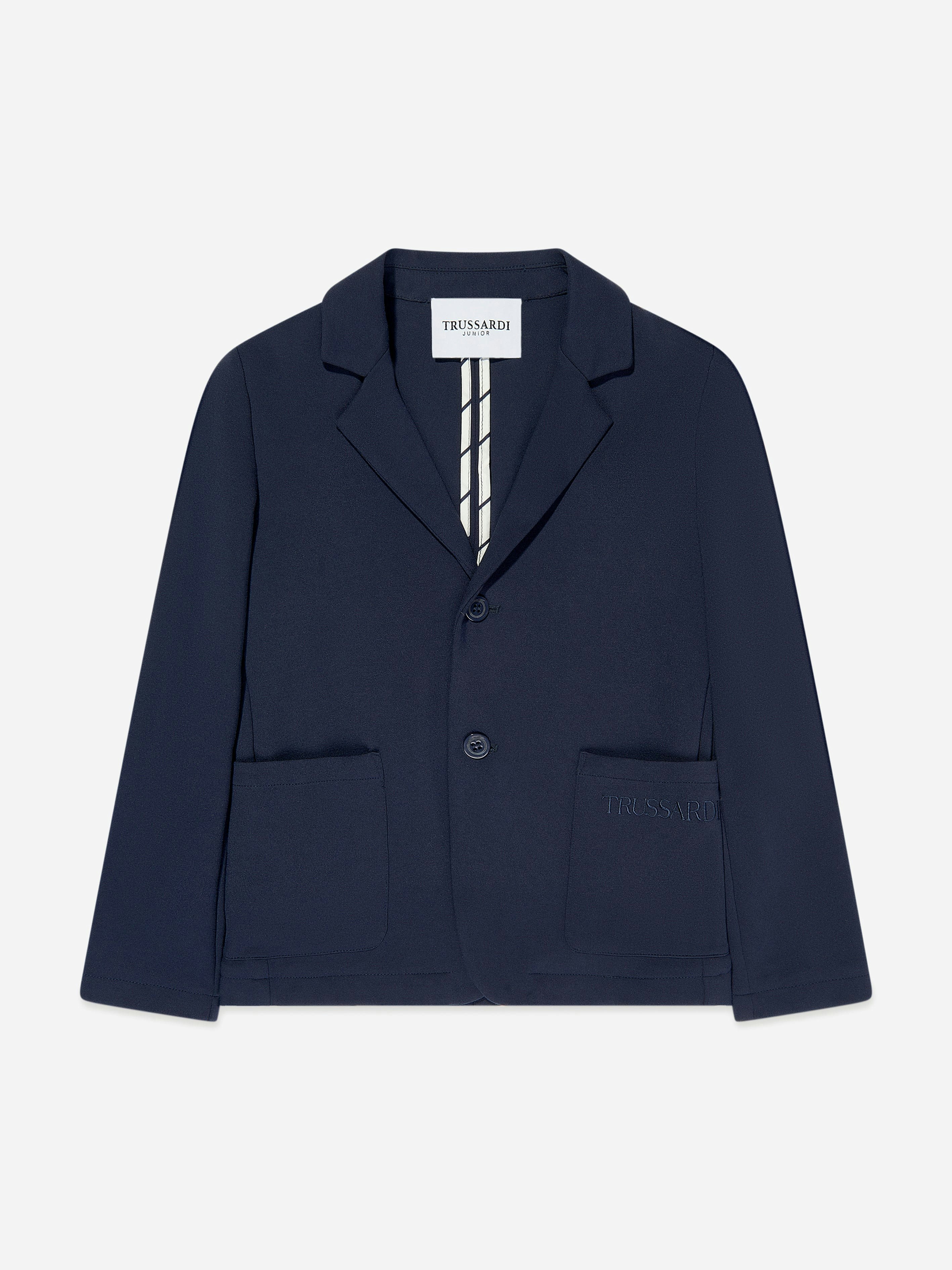 Trussardi Boys Blue Brev Blazer In Navy - 16 Yrs