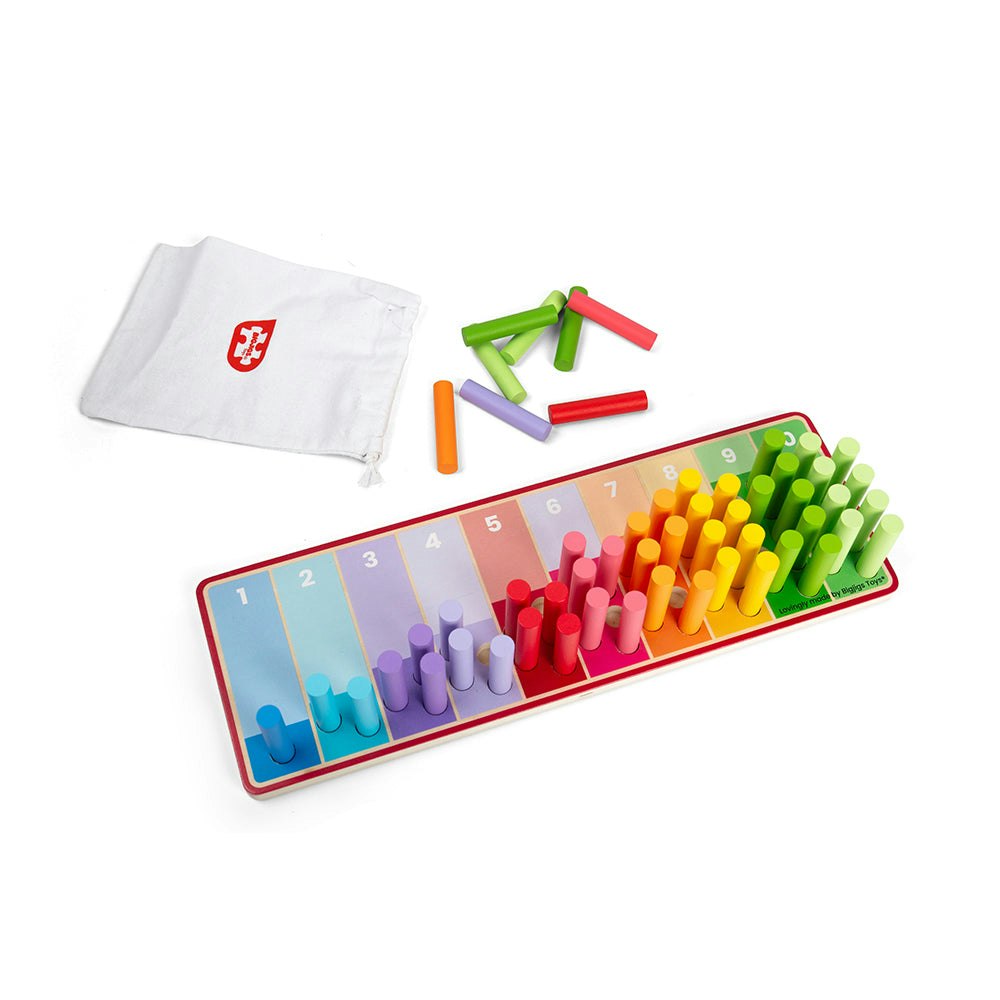 Bigjigs Toys White Wooden Rainbow Counting Sticks