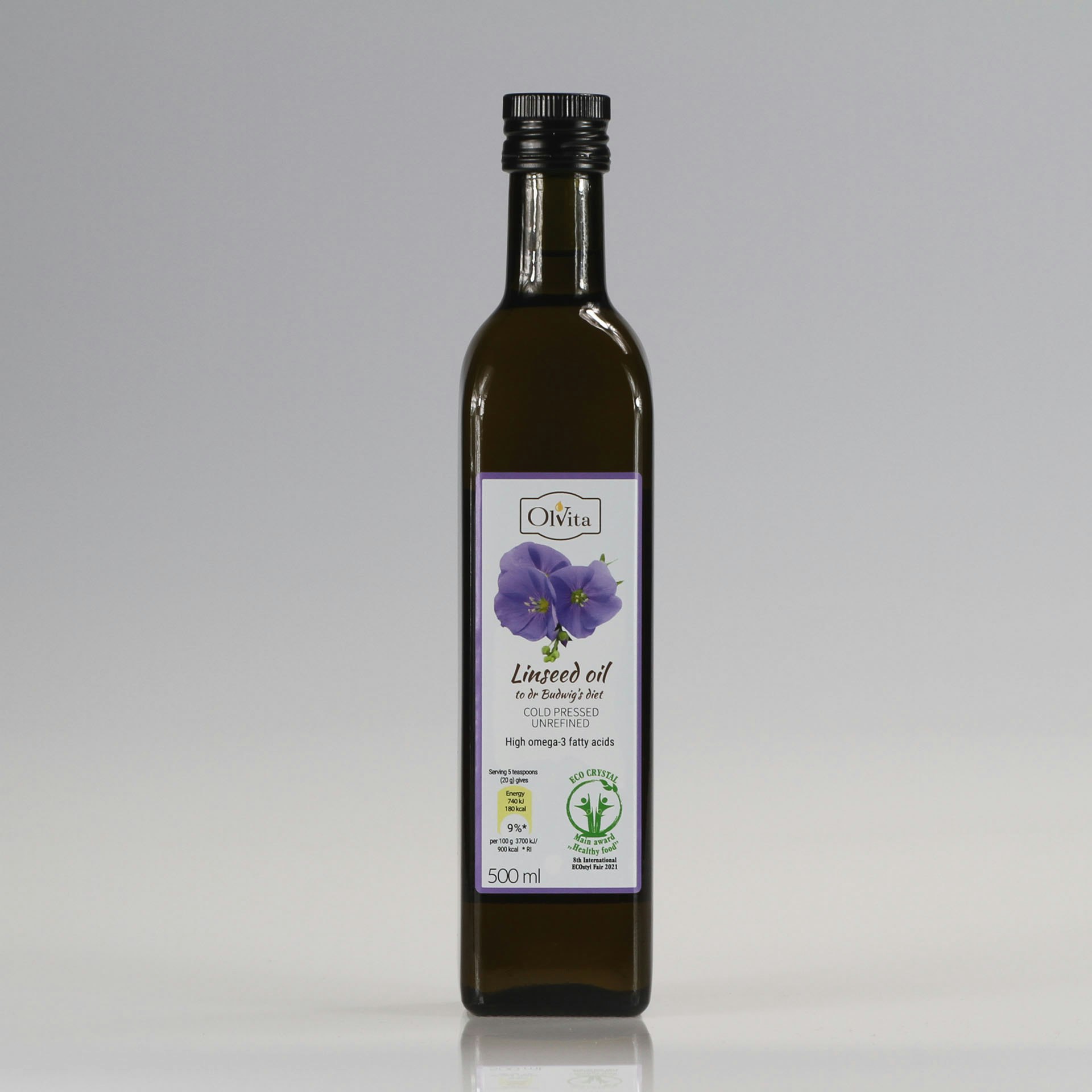 Ol'vita Linseed | Flaxseed Oil For Dr Budwig Diet | Cold Pressed | Unrefined - 500 Ml - 1