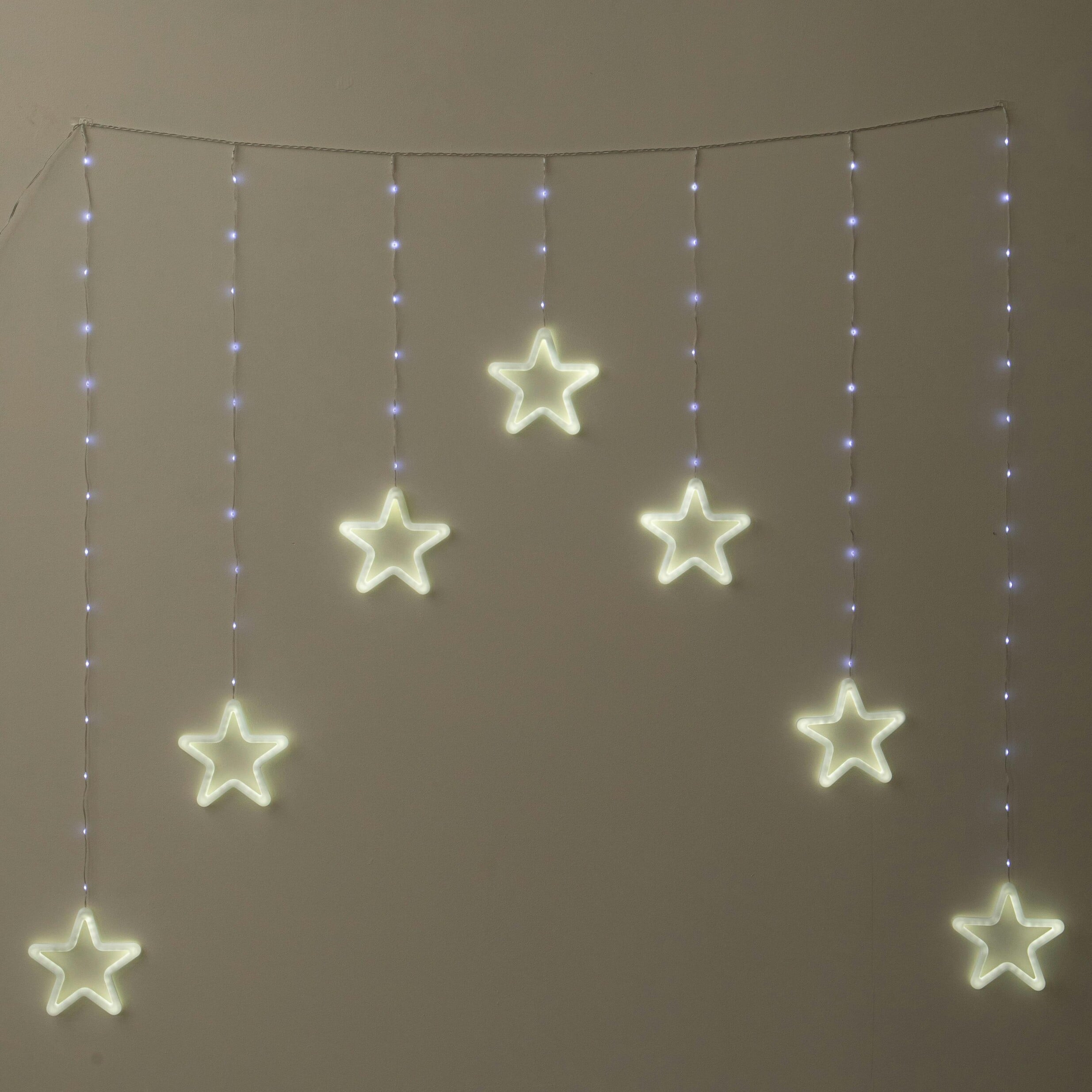 White 1.2 X 1.2M Neon Star Curtain Christmas Lights With 427 Leds - Image 3