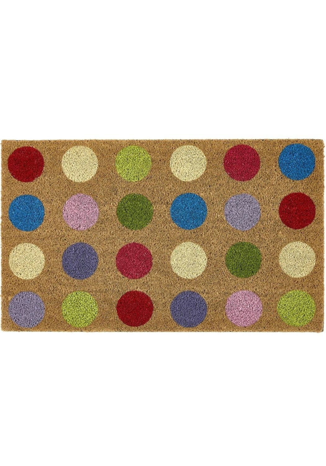 Rackhams Colourful Spots Coir Doormat - 45X75 Cm