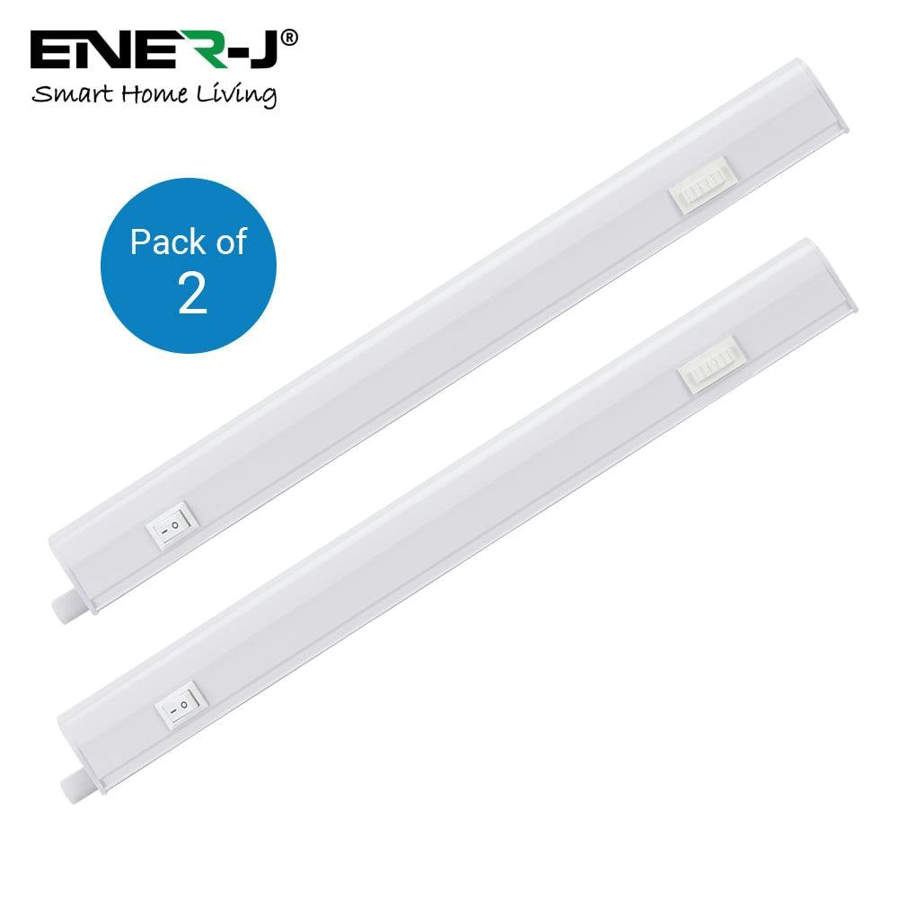 Rackhams Light Pack Of 2 20W Led T5 Batten 120Cms, 100 Lm/W, With On/Off Switch, Cct Switchable, 50Cms Cable, 3 Years Warranty