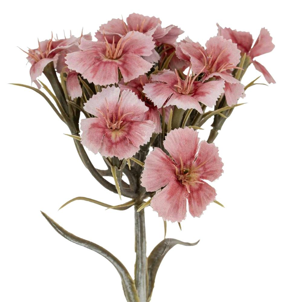 Hill Interiors Pink Dianthus Artificial Flower Spray - One Size - 100% Mixed