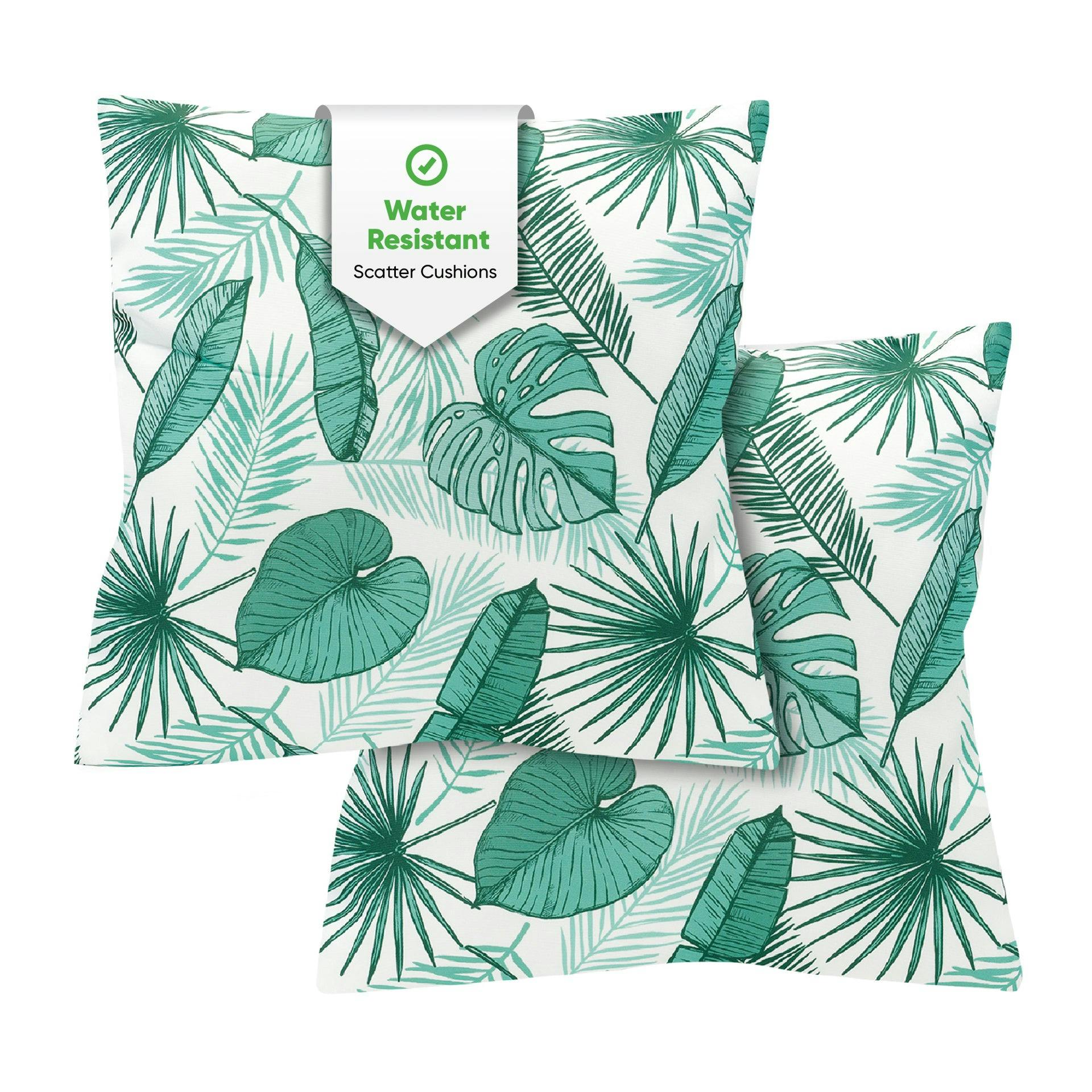Gardenwize Pair Of Outdoor Scatter Cushions – Botanical Leaf Design