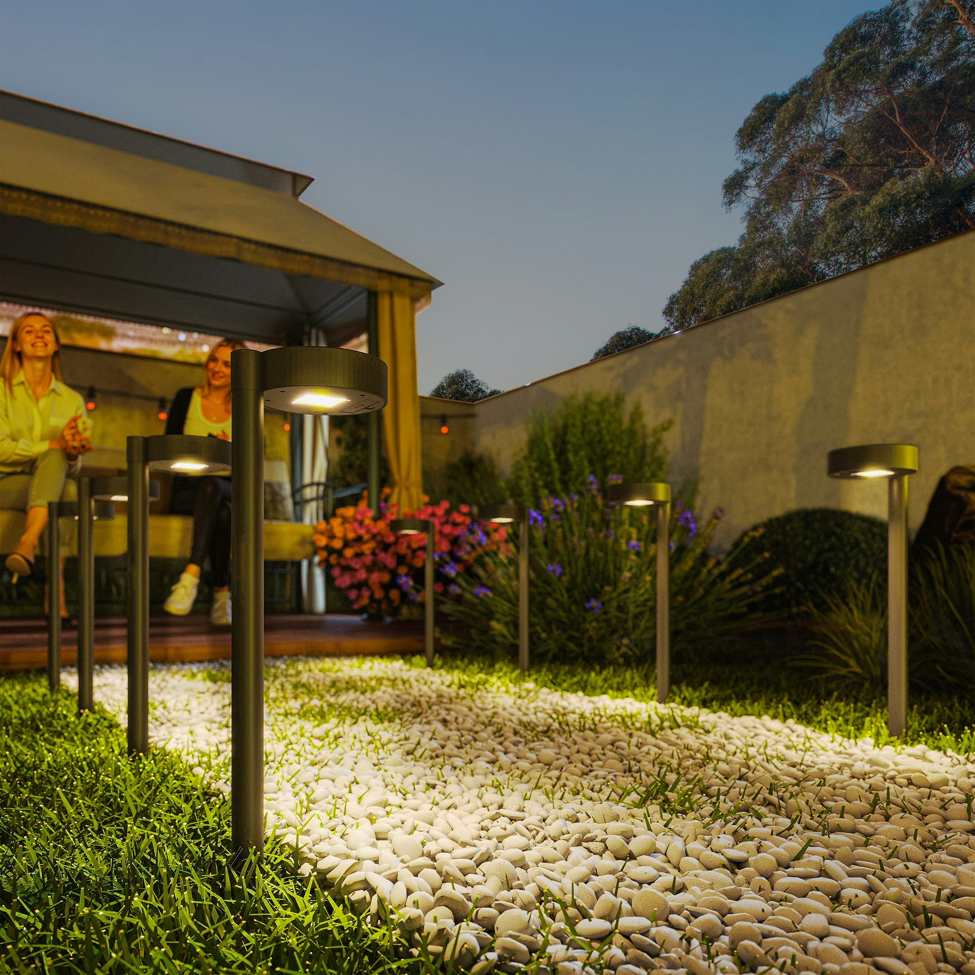 Rackhams Light/Dark Solar Stake S 8 Pack - Ip44 Pathway Ing With Auto On/Off Led