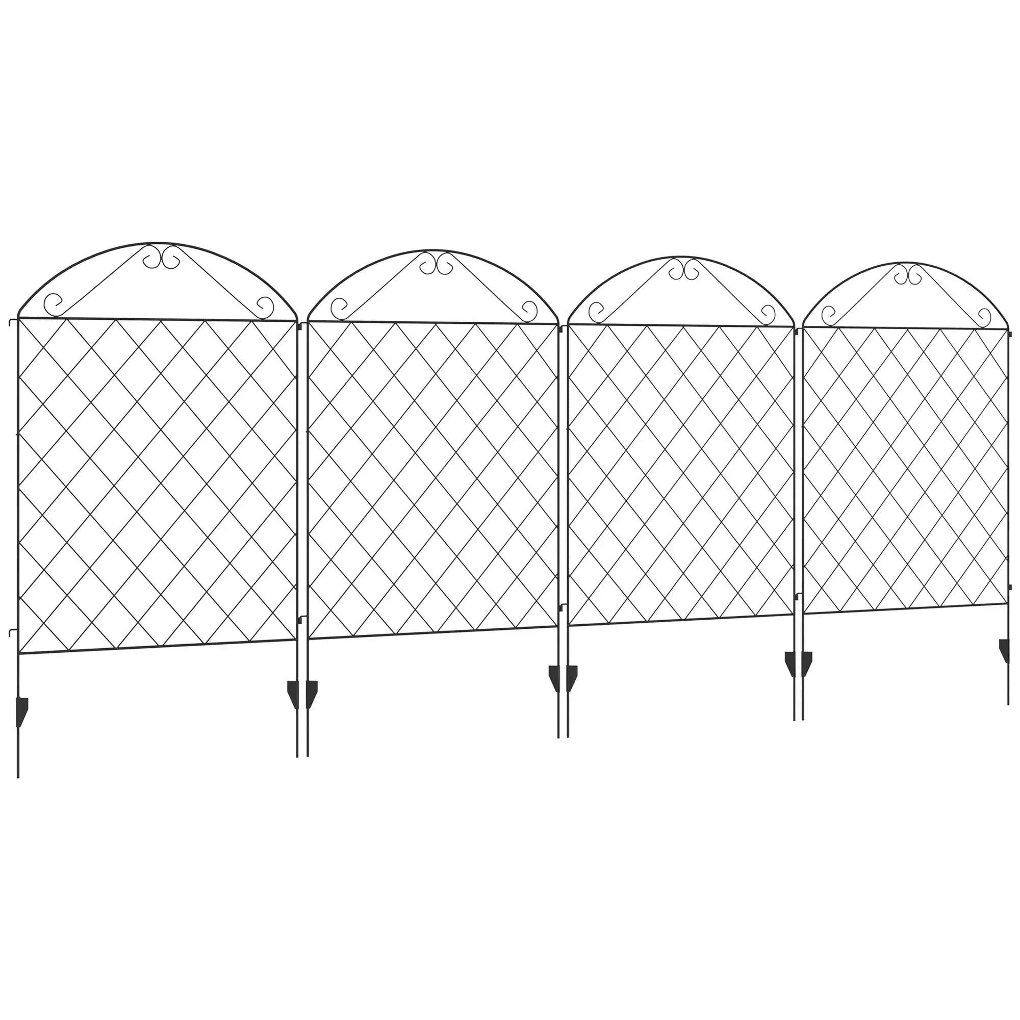 Rackhams Black Decorative Metal Picket Garden Fencing - Rustproof Landscape Flower Bed Border Edging - Image 8