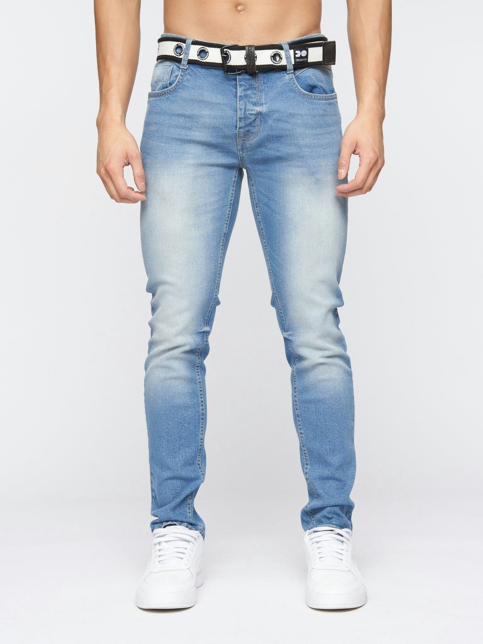 Crosshatch Light Barbeck Slim Fit Denim Jeans Wash - W36 L34