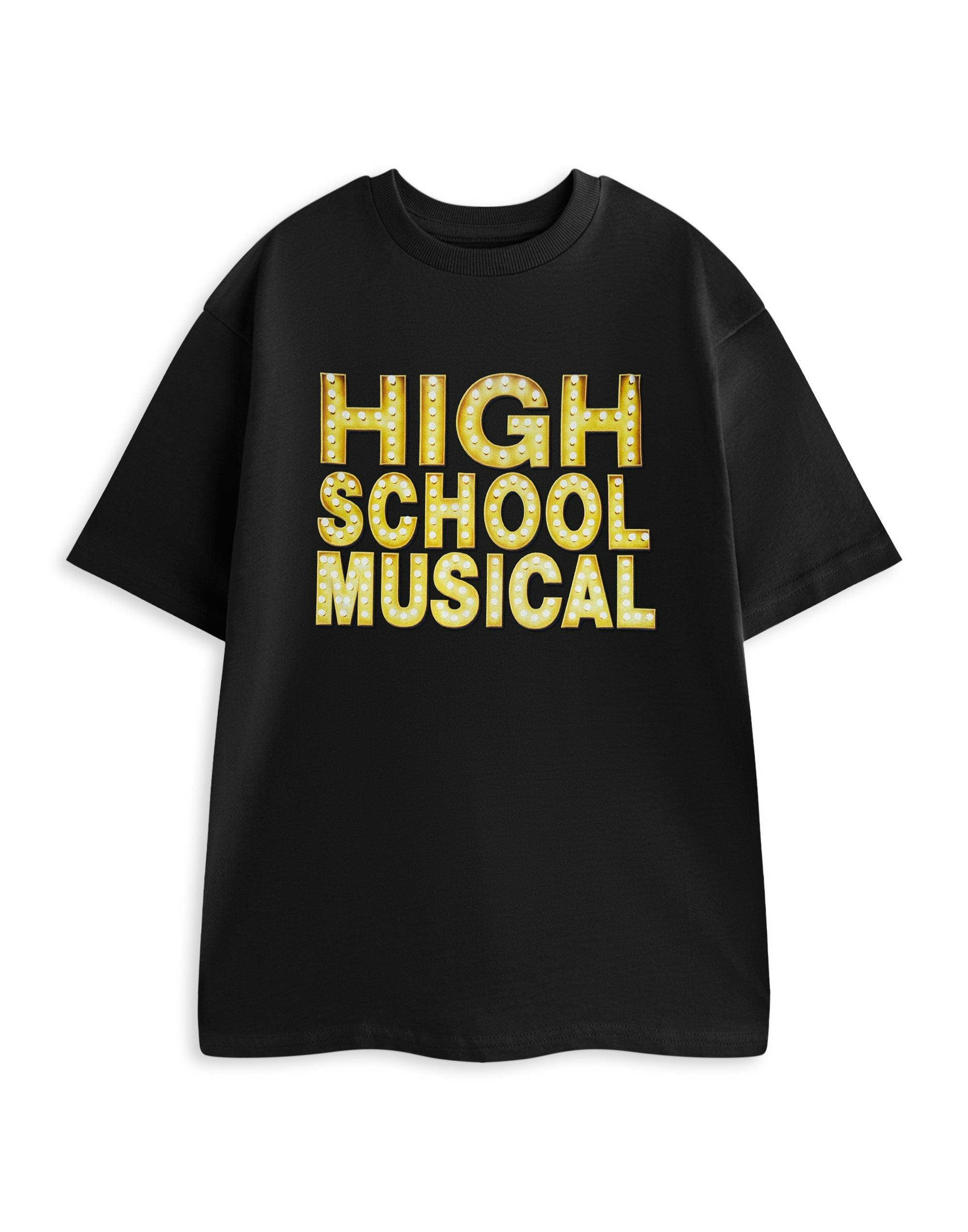 Vanilla Underground Women's Black High School Musical Lights Tees Short Sleeved T-Shirt - Medium
