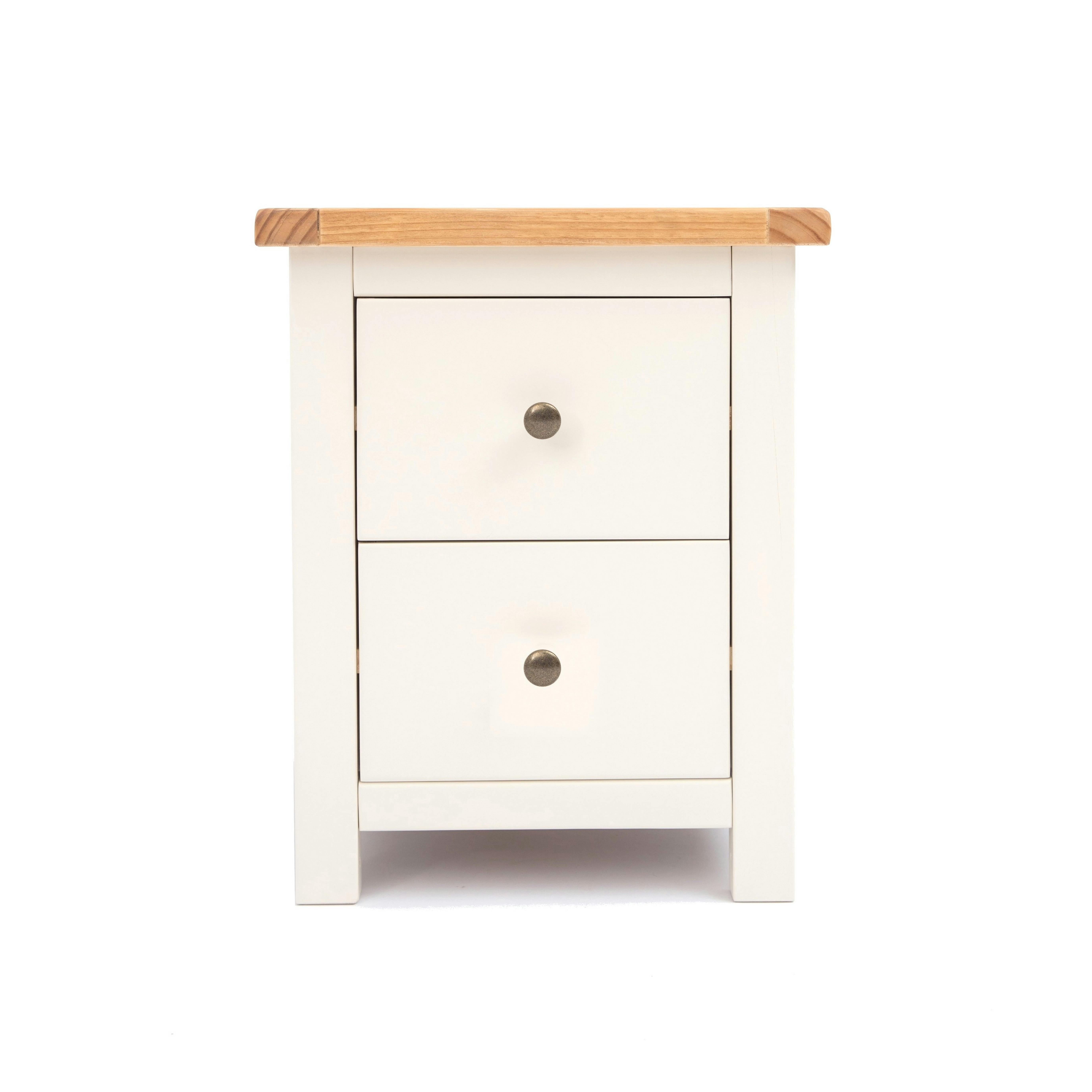 Cabinet Bits White Maggiori 2 Drawer Bedside Table - Off