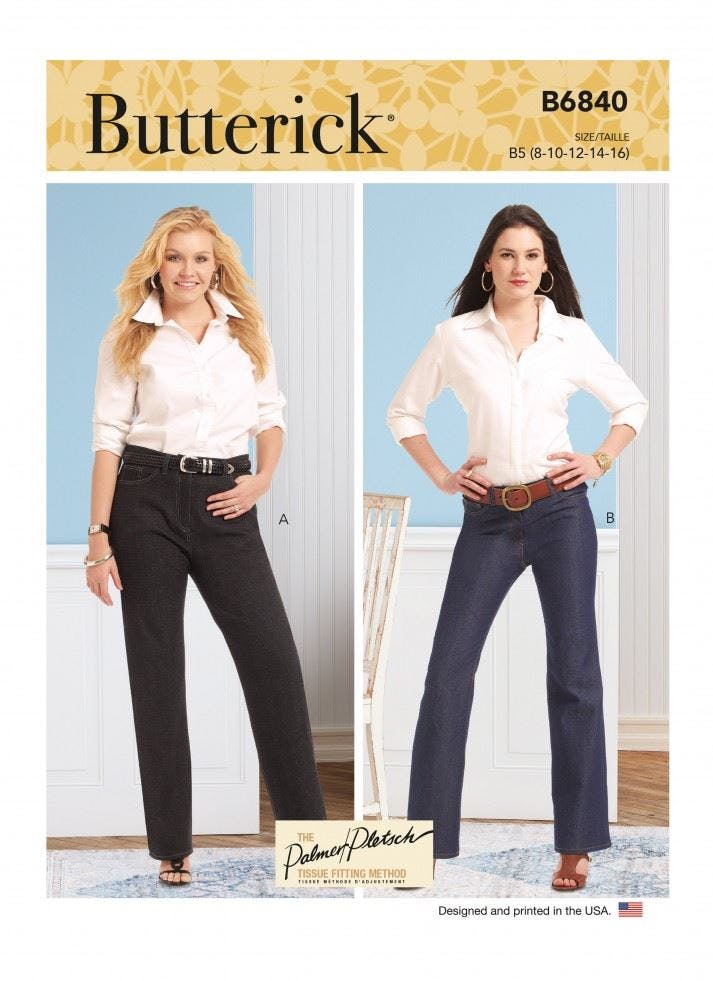 Butterick Women's Sewing Pattern 6840, Trousers For B5 (8-10-12-14-16) - Intermediate - B5 (8-10-12-14-16)
