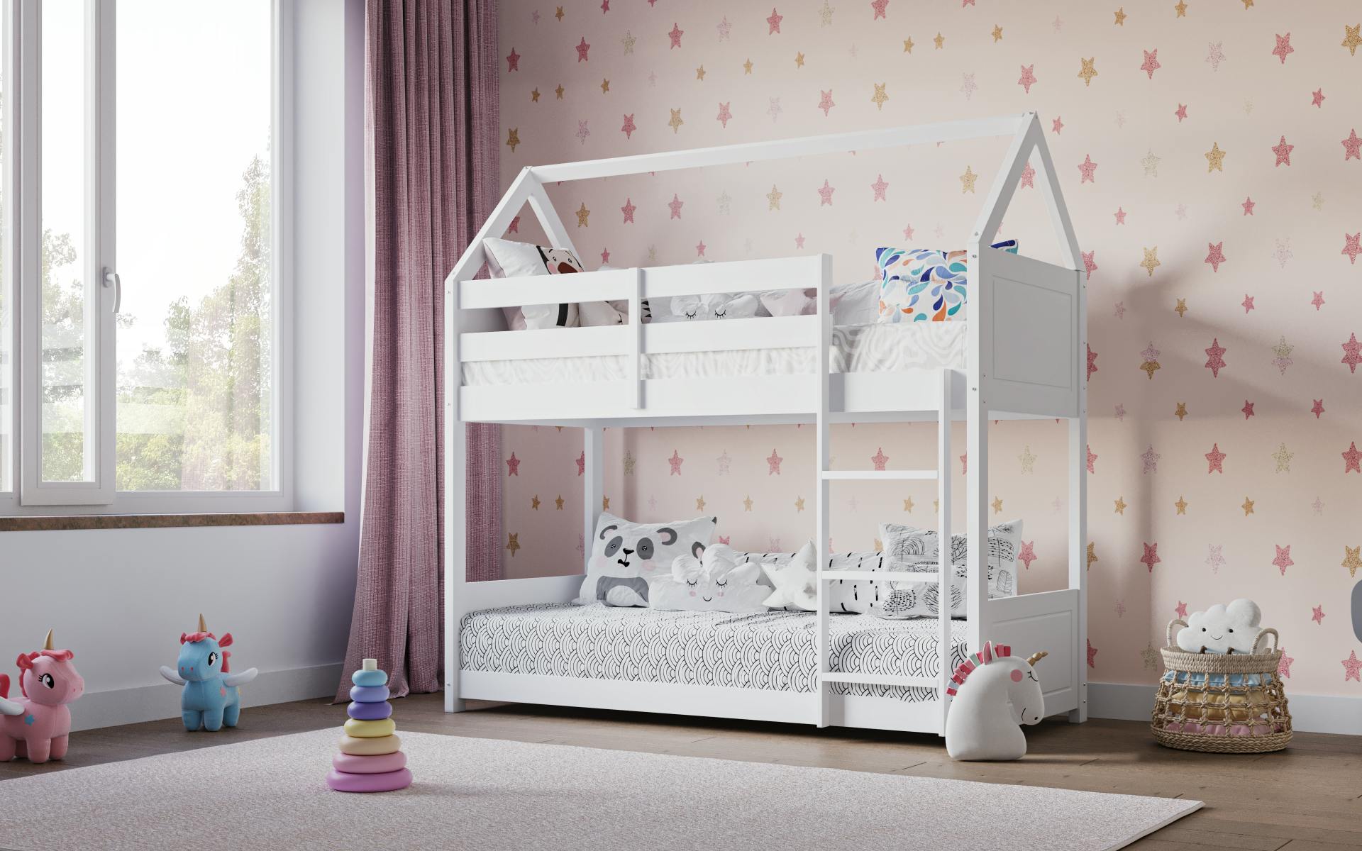 Flair Plation White Shorty Low Play House Bunk Bed - Image 4