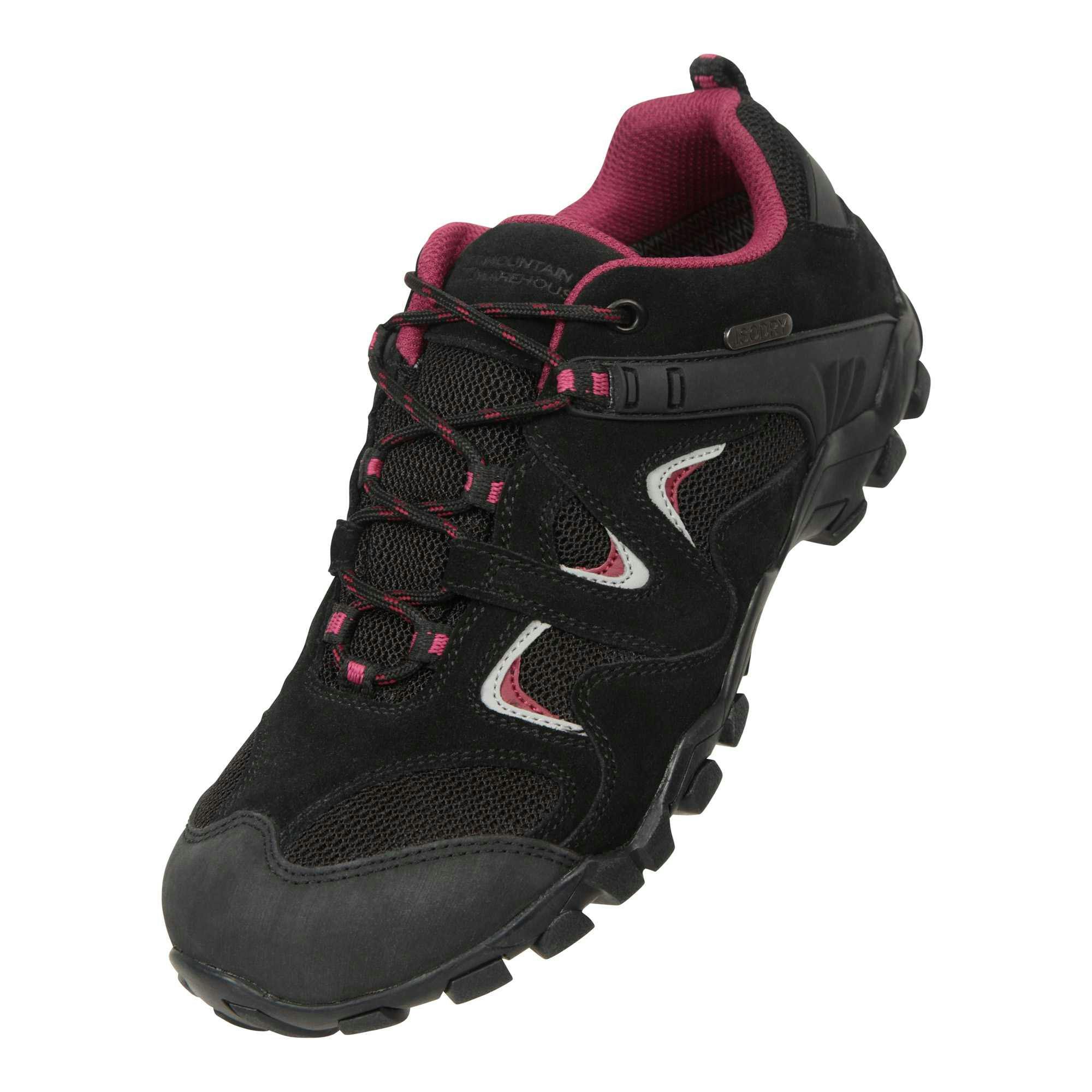 Mountain Warehouse Women's Black/Red Trainers - 6 Uk - 60% Suede/20% Mesh/10% Rubber/10% Eva