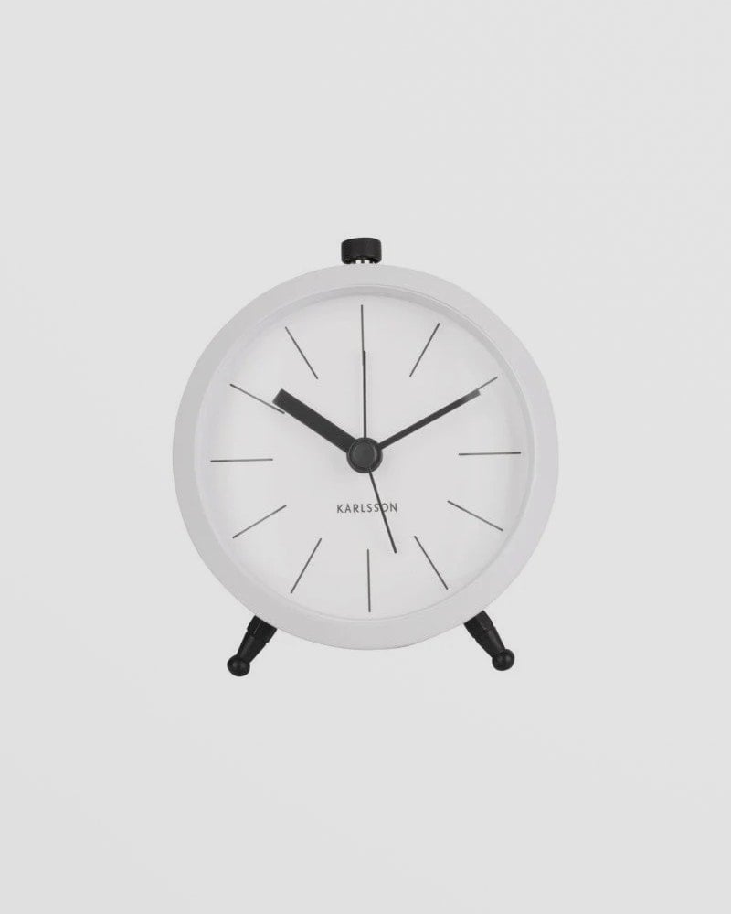 Present Time White Alarm Clock Button