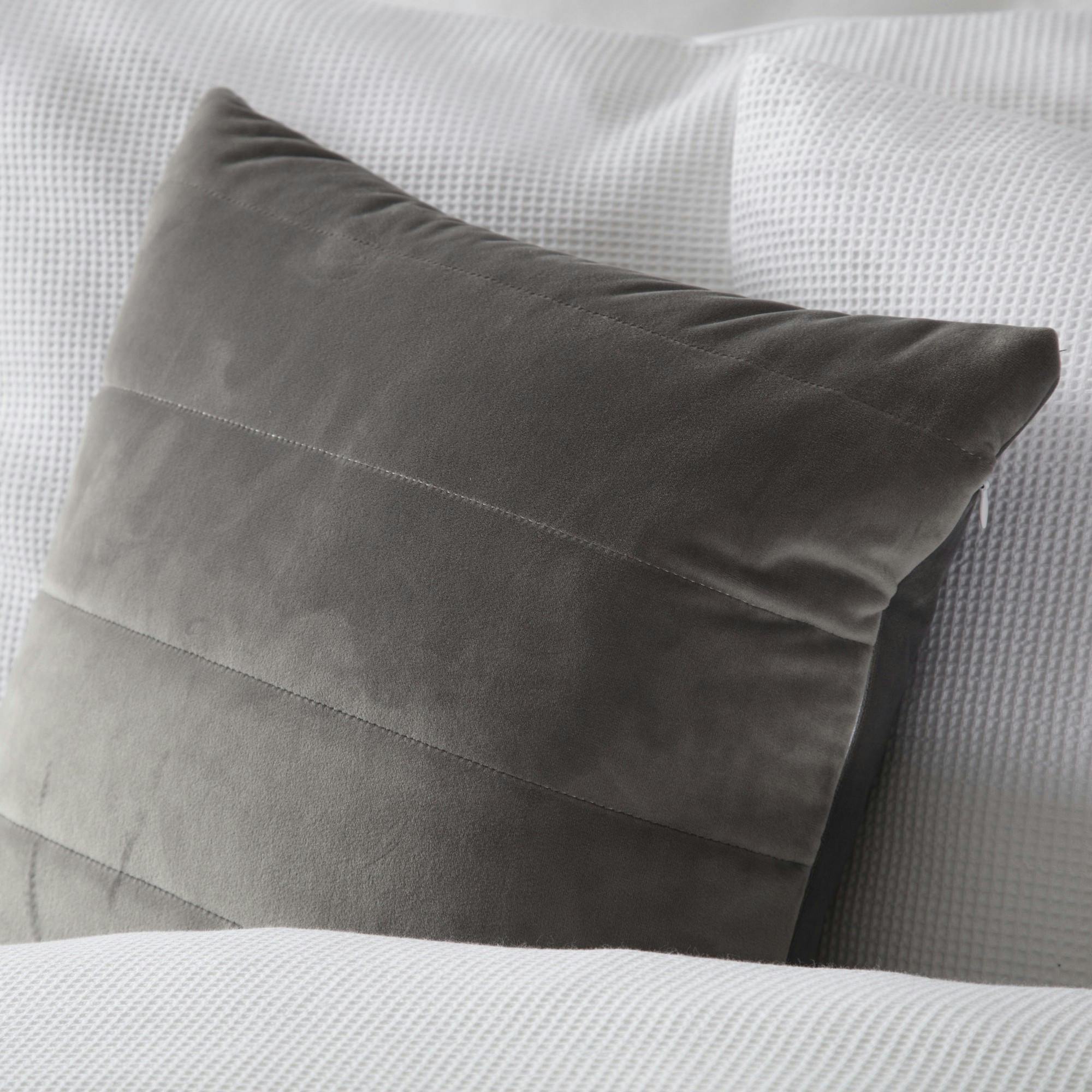 Belledorm Verona Filled Cushion - Charcoal - One Size - Charcoal - 100% Faux Suede