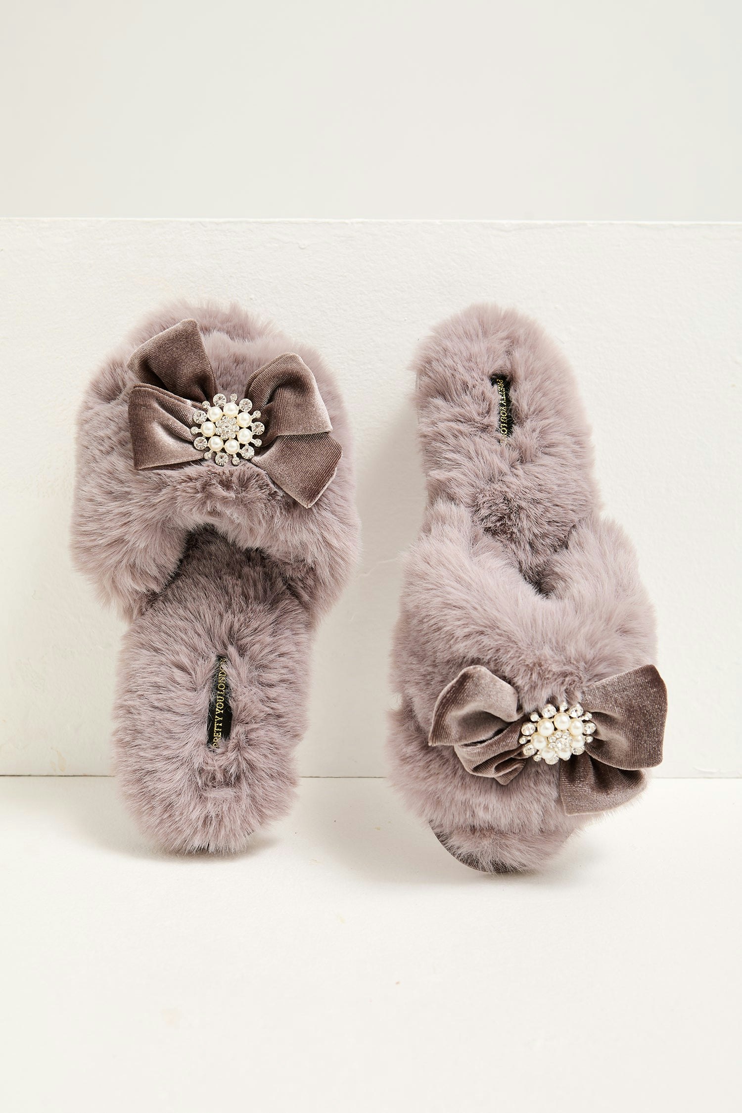 Pretty You London Women's Anya Slider Slippers In Mink - Uk 3-4 - Mink