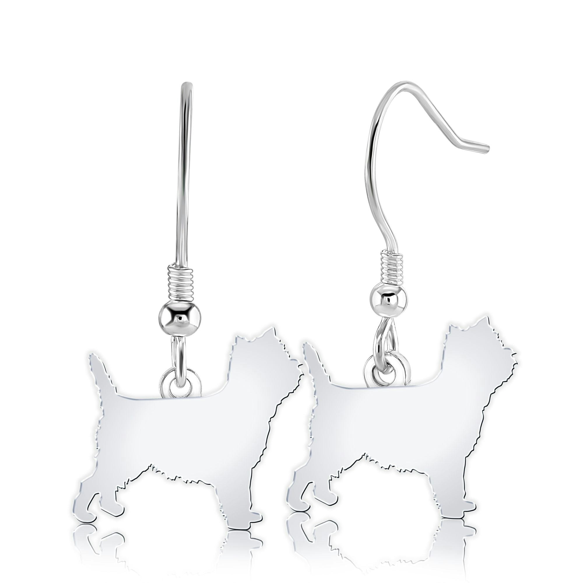 Mylee London Silver Cairn Terrier Silhouette Earrings - Yes - Hook