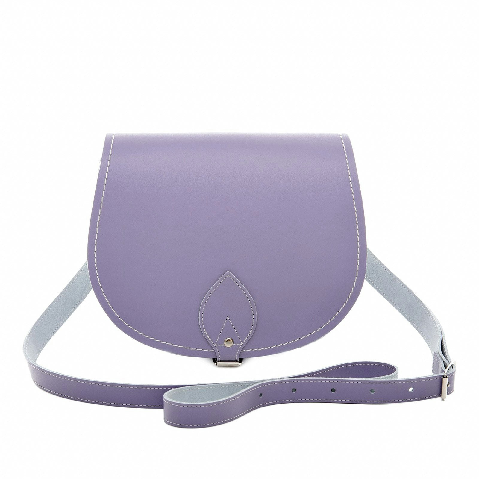 Zatchels Handmade Leather Saddle Bag - Pastel Violet - Large