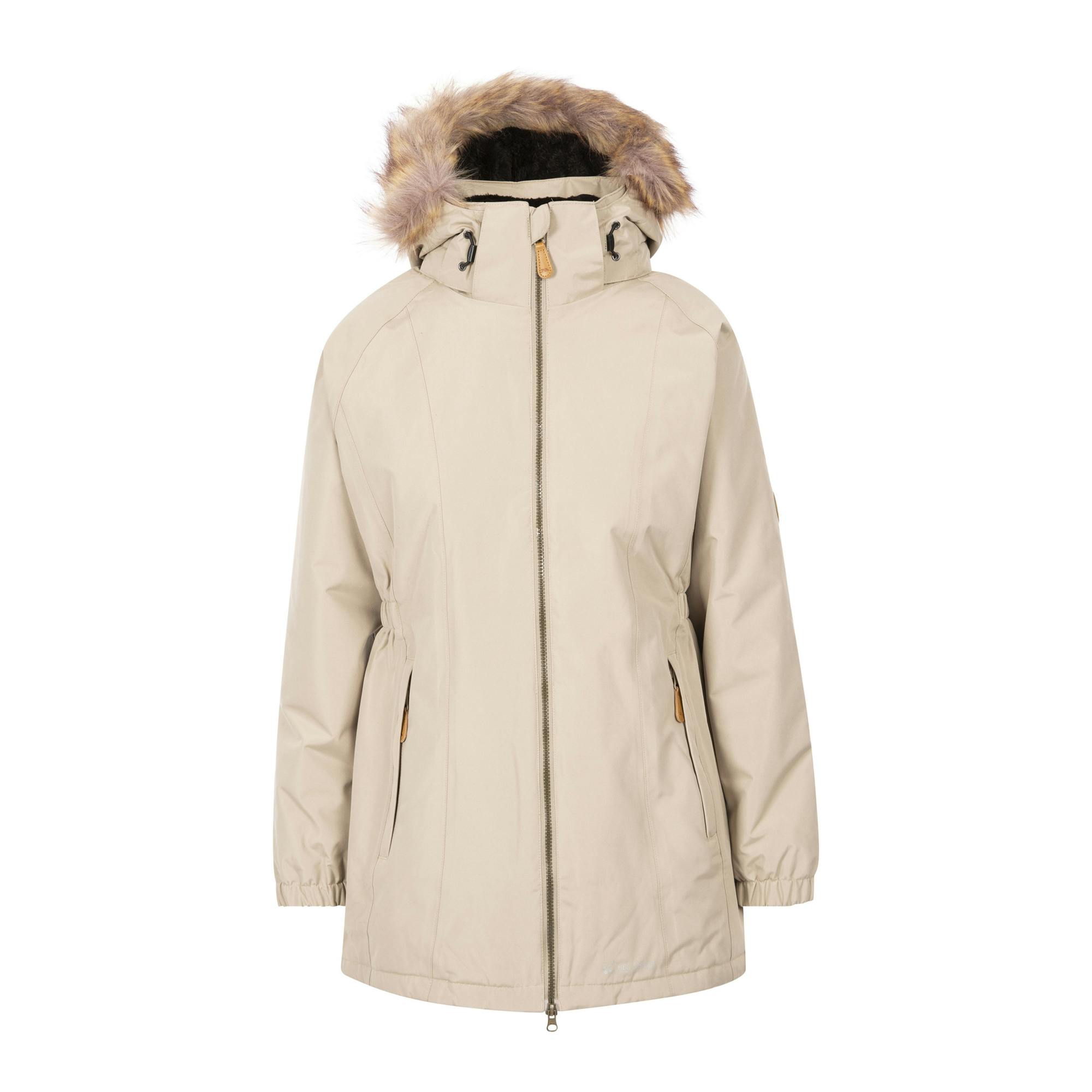 Trespass Women's Light Celebrity Insulated Longer Length Fleeced Lined Parka Jacket - Oatmilk - Oatmilk - Xl - 100% Polyester