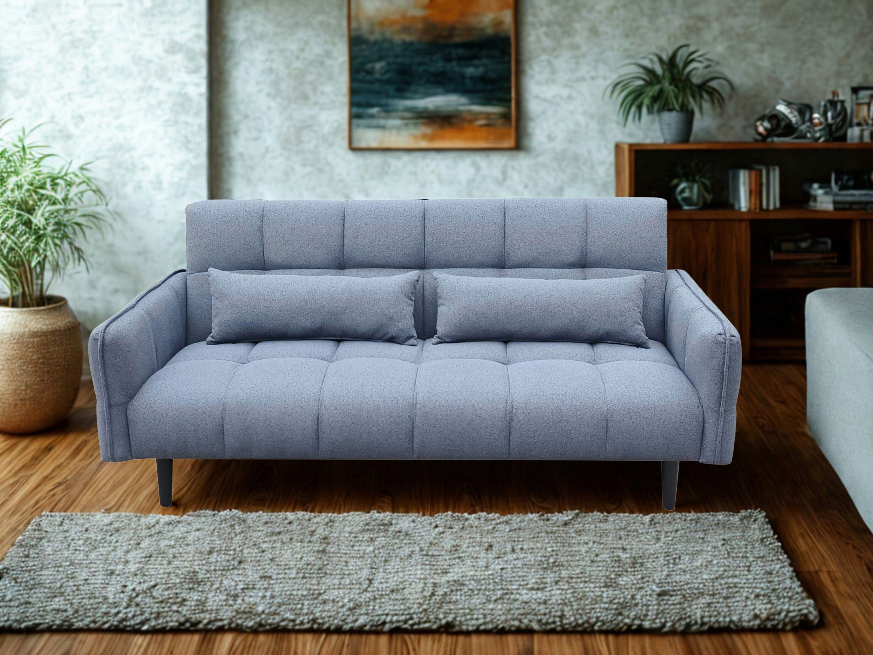 Ds Living Grey/Silver Bello 2 Seater Sofa Bed In Or