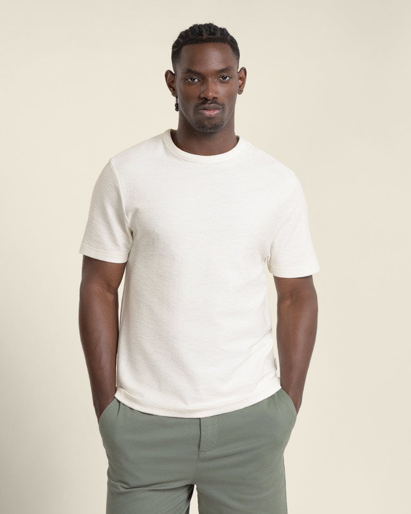Larsson & Co Leif - Slub Textured T-Shirt - Navy - L
