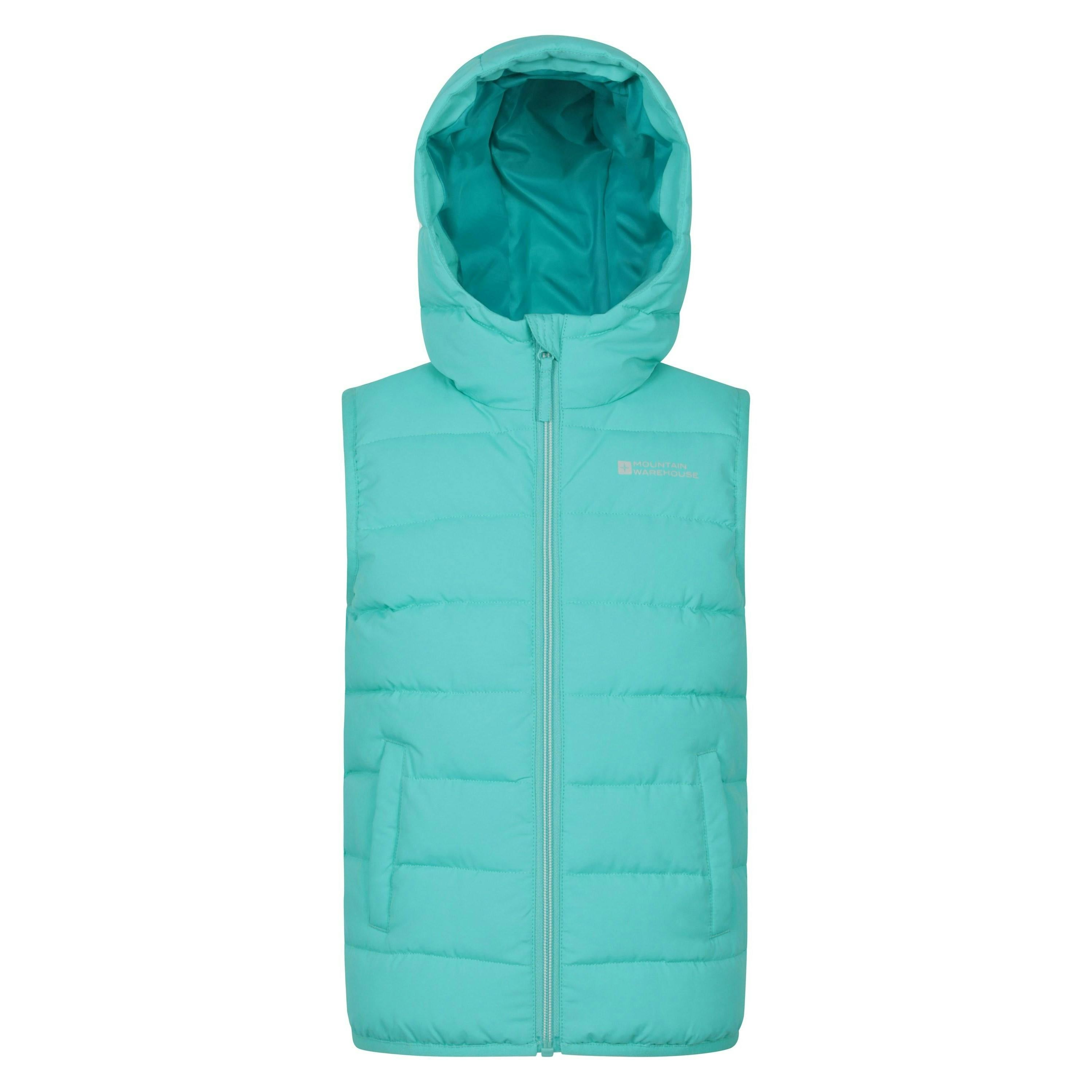 Mountain Warehouse Blue Kids Rocko Water Resistant Hooded Sleeveless Body Warmer - 13 Years - 100% Polyamide