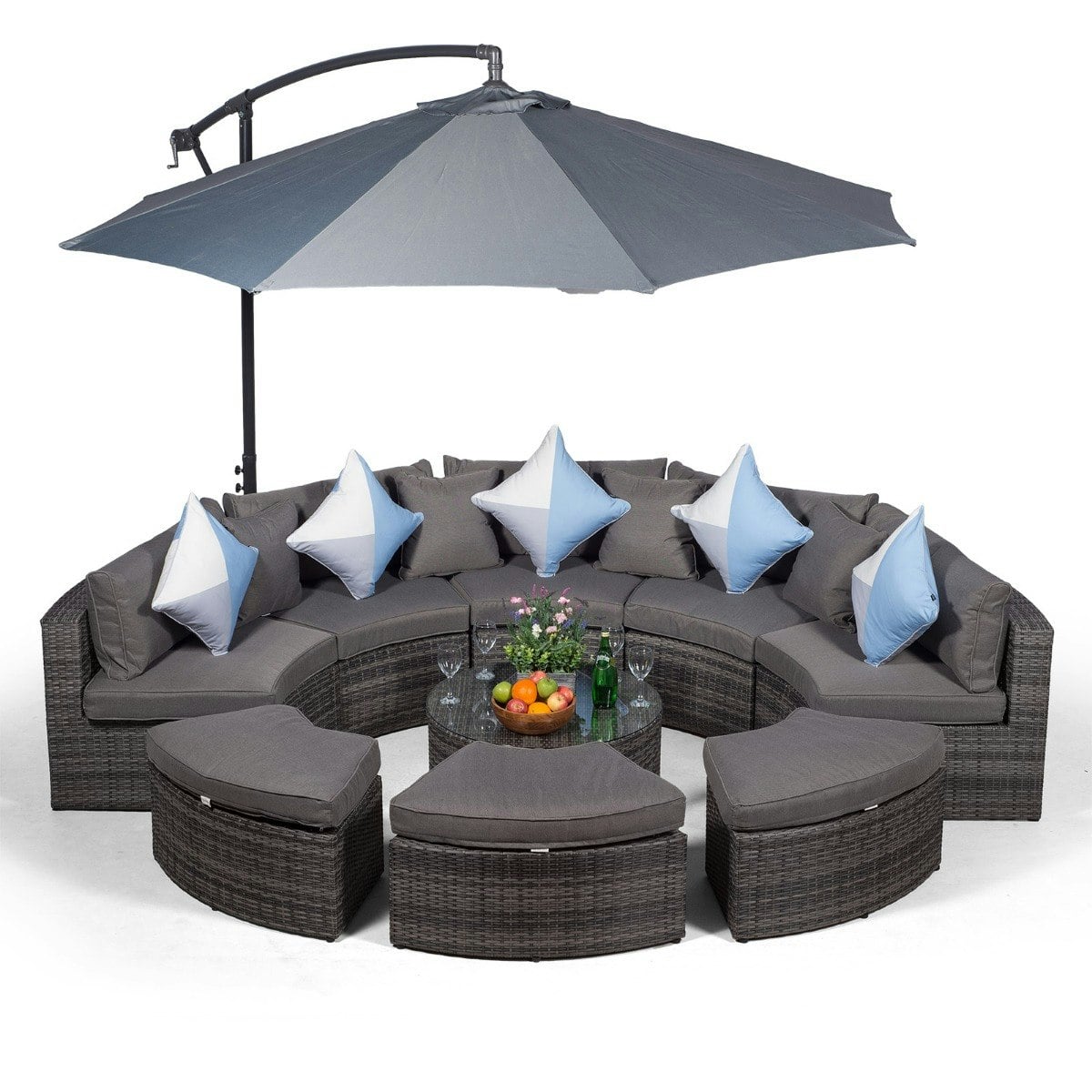 Giardino Grey Monaco Luxury Large Rattan Garden Sofa Set - 1