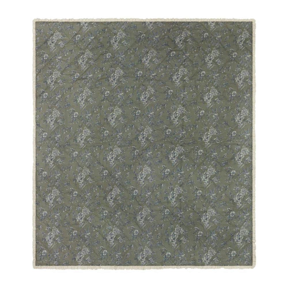 Wylder Hermione Cotton Ruffled Bedspread - Moss - 150Cm X 200Cm - Moss - 100% Mixed