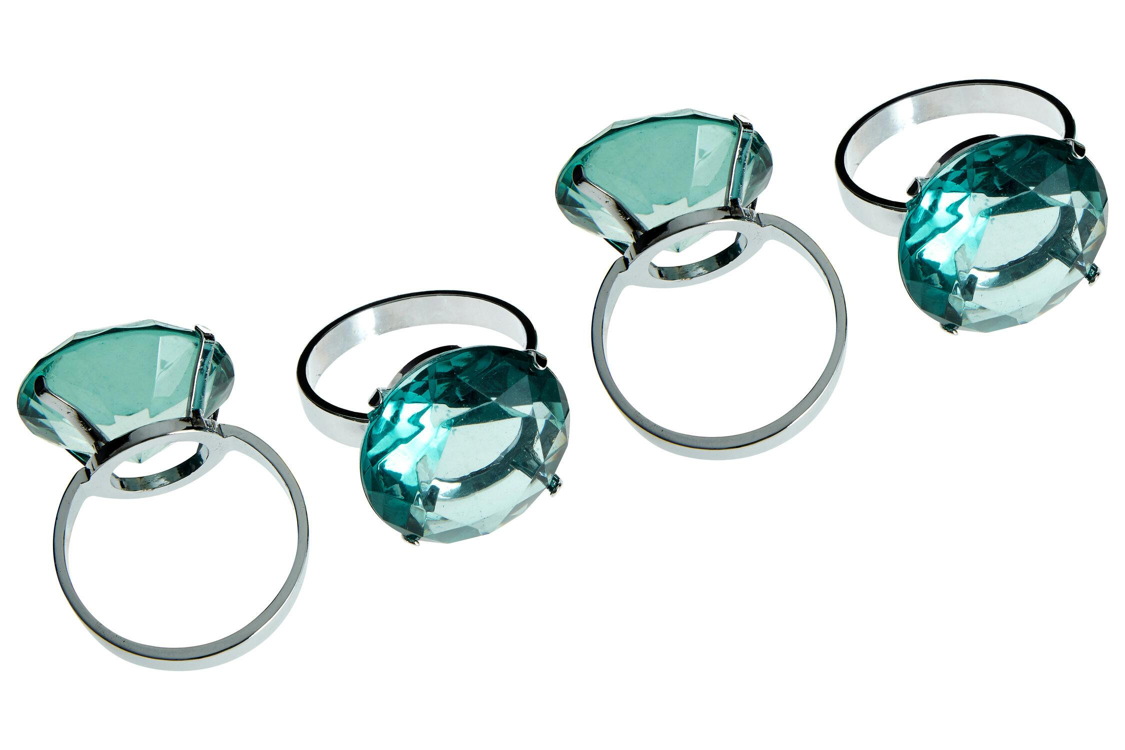 B&Q -  Versatile Set Of Four Teal Diamante Napking RingsElegant Rings For Dining TableDurable Napkin Ring - Image 4