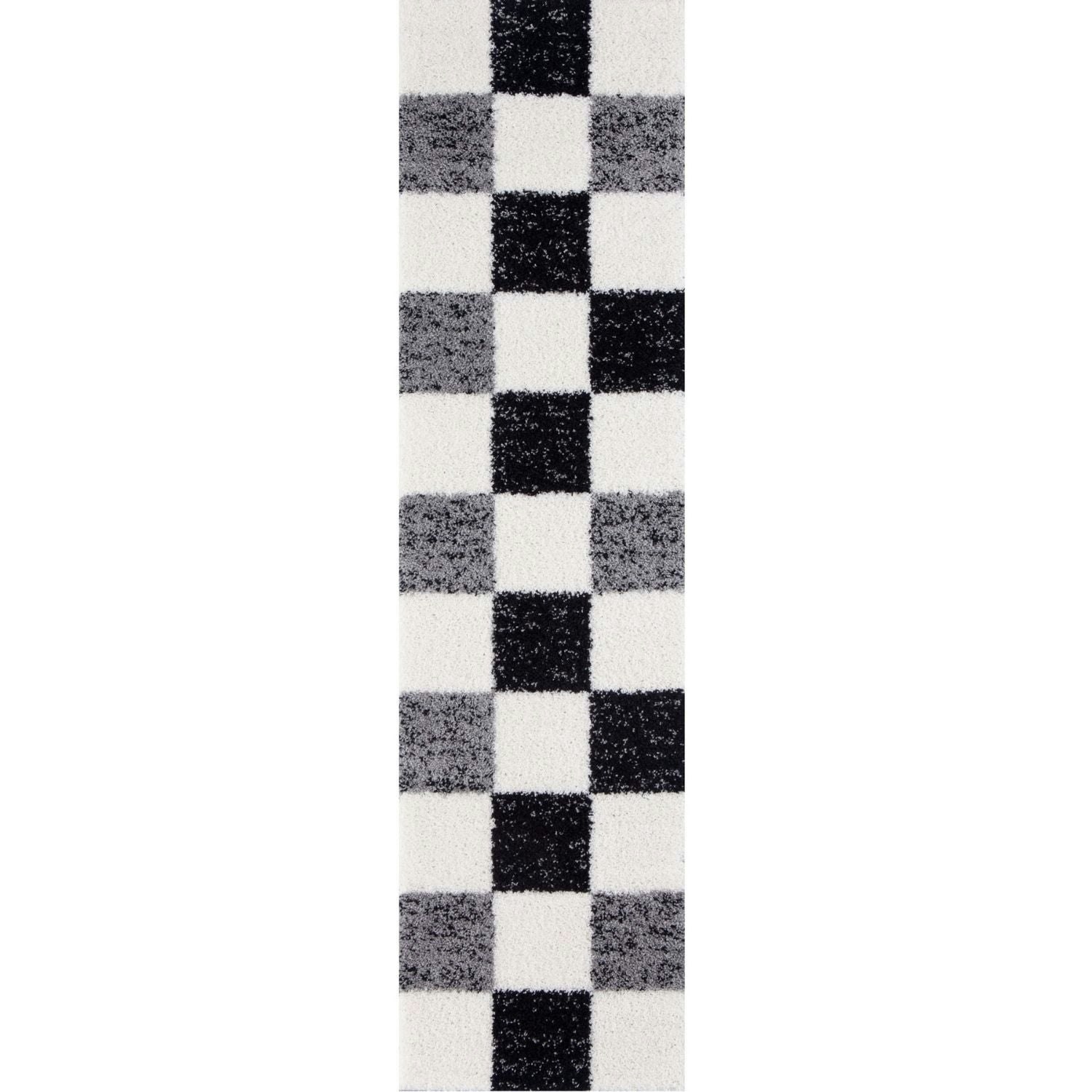 The Rugs Grey Myshaggy Geometric Rug - 80X300 Cm