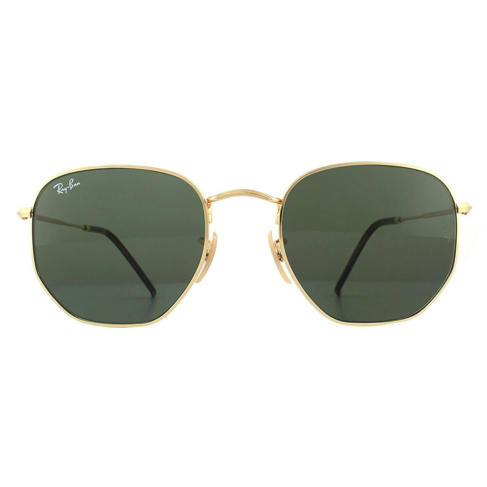 Ray-Ban Unisex Square Gold Green Hexagonal 3548N Sunglasses - Image 20