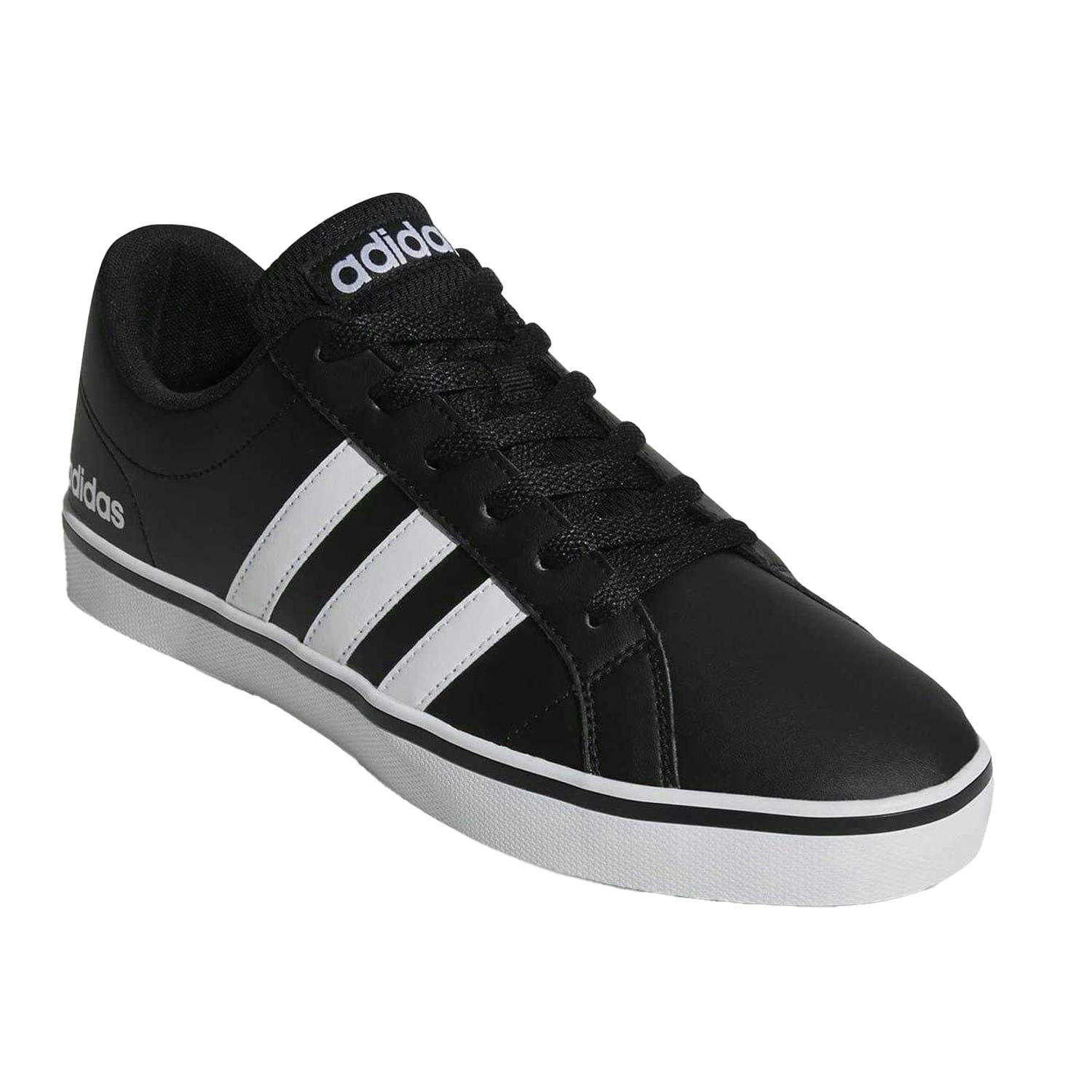 Adidas Men's Black/White Vs Pace 2.0 3 Stripes Trainers - 7.5 Uk - 100% Mixed