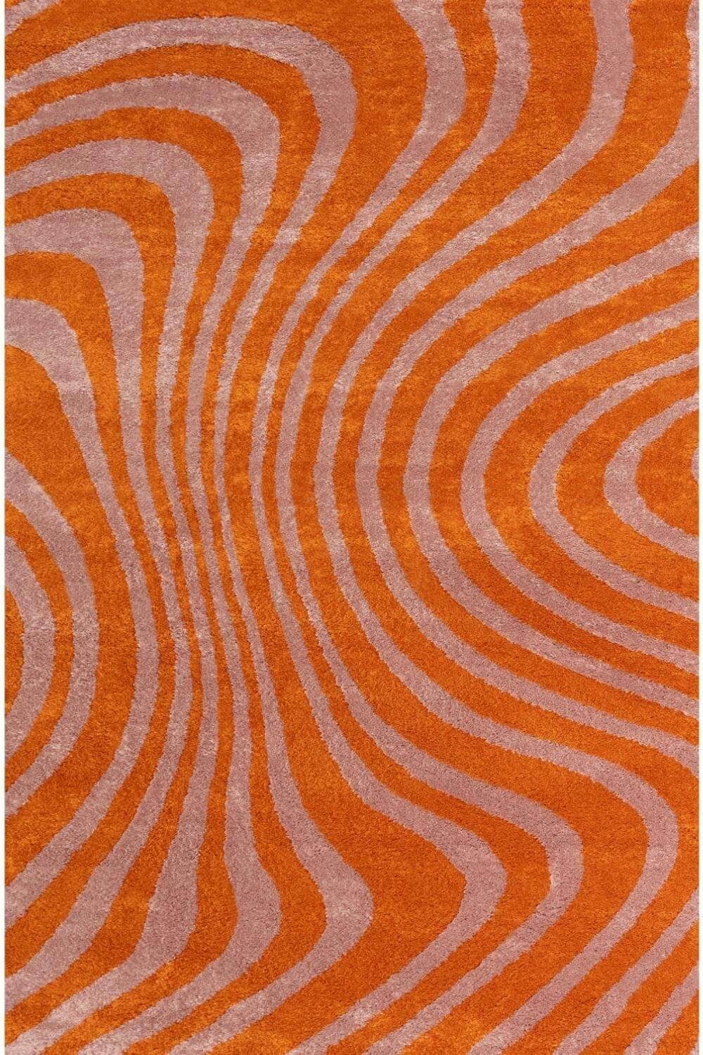 Rackhams Orange/Pink Joli Striped & Rug - 200X290 Cm