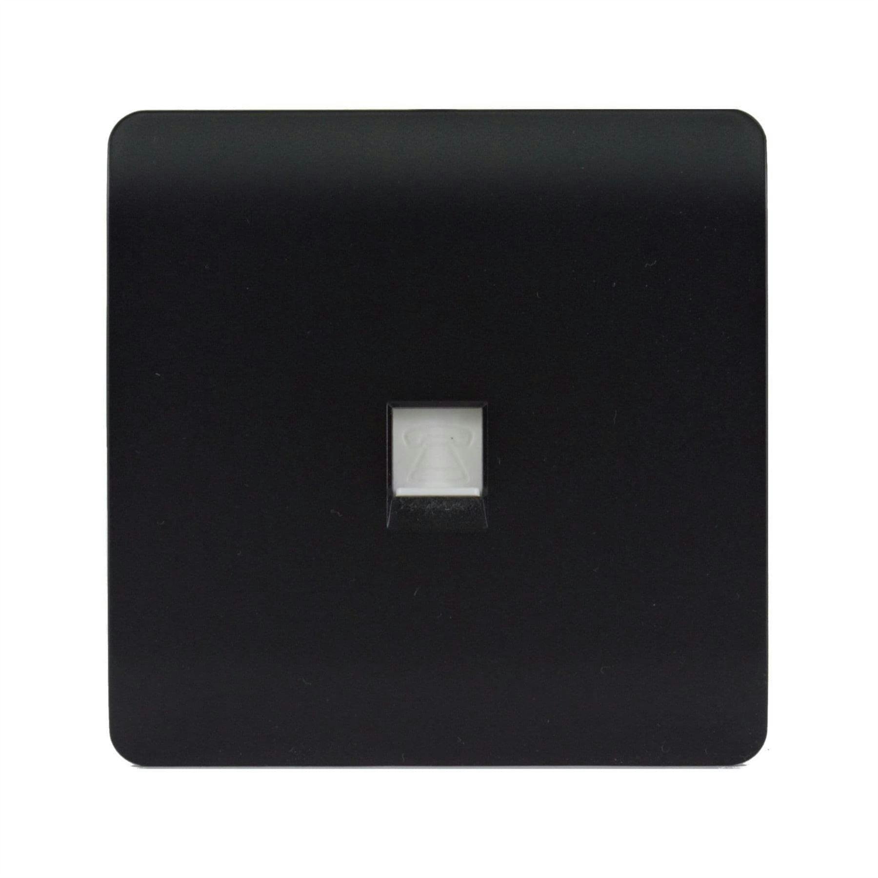 Trendi Switch Black 1 Gang Rj45 Cat 6 Modern Designer Pc Ethernet Socket In Matt