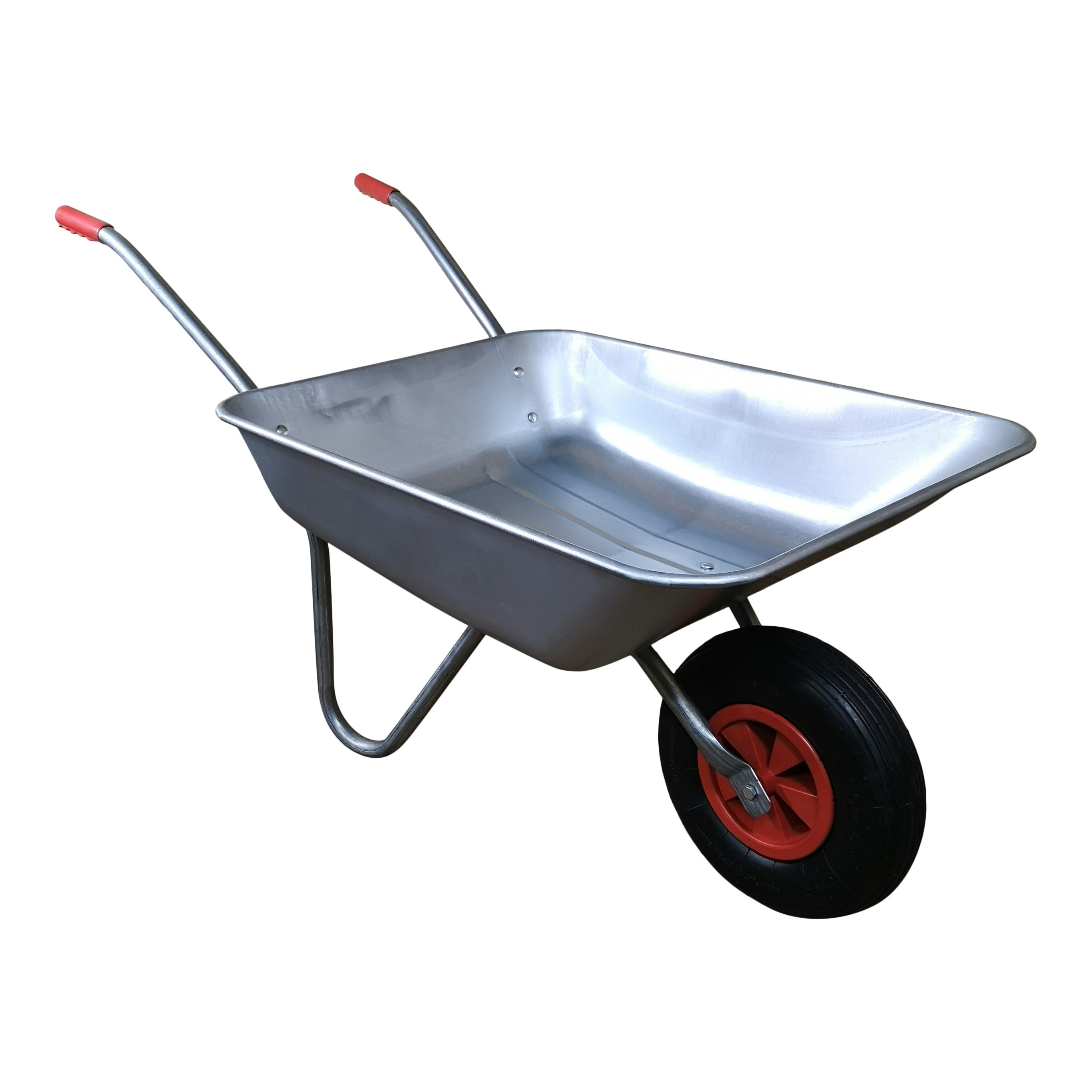 Samuel Alexander 60Kg Capacity Galvanised Metal Garden Wheelbarrow With Pneumatic Tyre - Wheelbarrows 65 Litre
