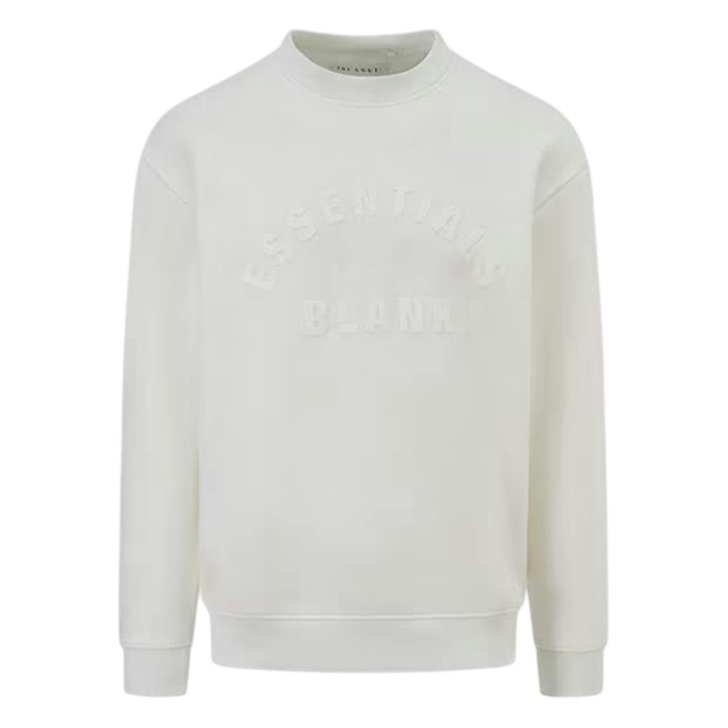 Blank Essentials Unisex White Adult Arched Logo Sweatshirt - Off - Xl - Off