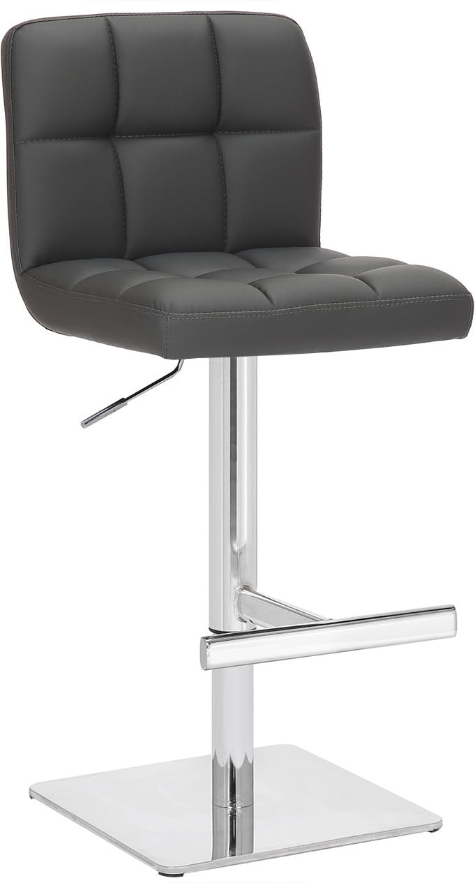 Rackhams Grey Allegro Deluxe Kitchen And Breakfast Bar Stool, Adjustable Swivel Gas Lift, Charcoal